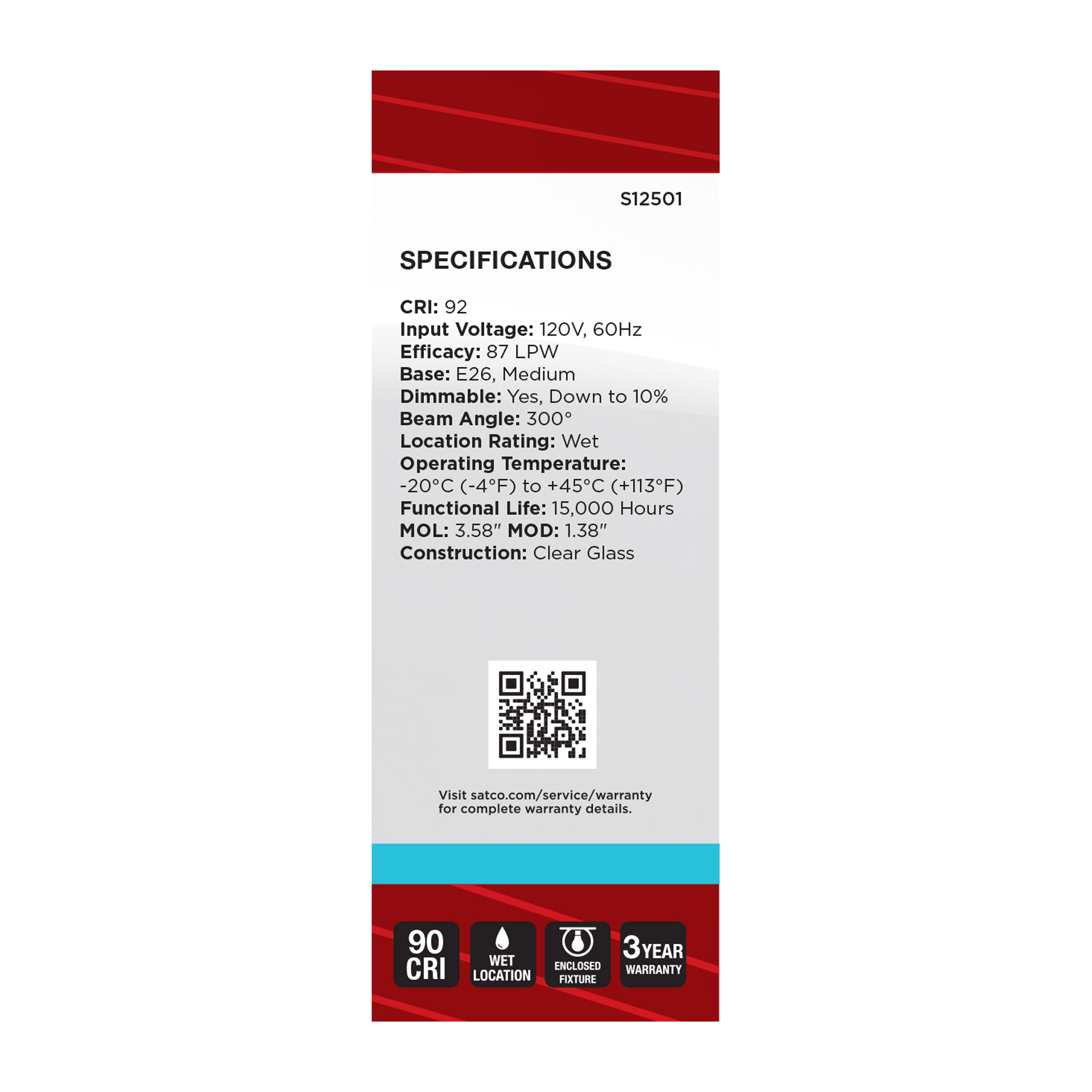 4B11/LED/950/CL/120V/E26 - S12501