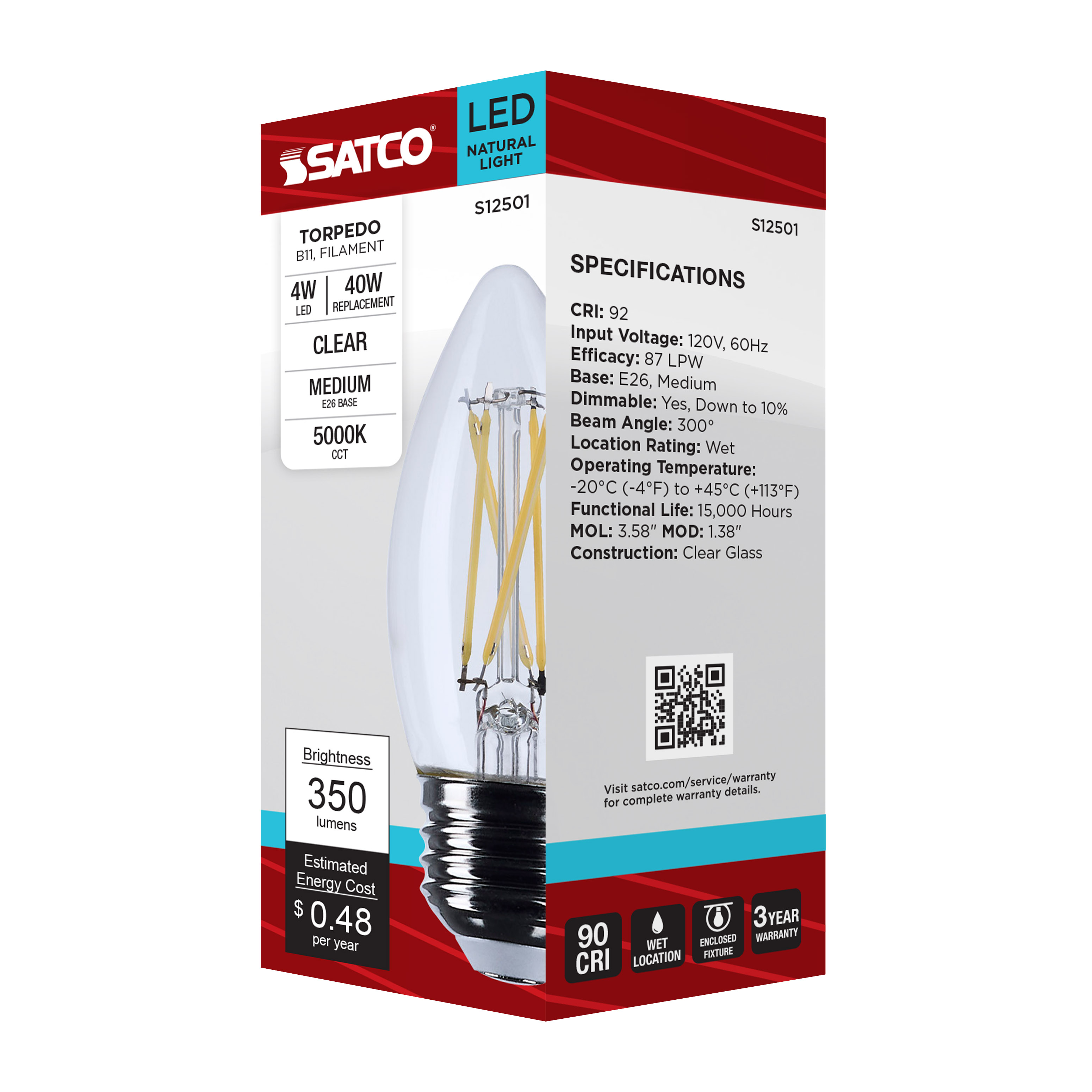 4B11/LED/950/CL/120V/E26 - S12501