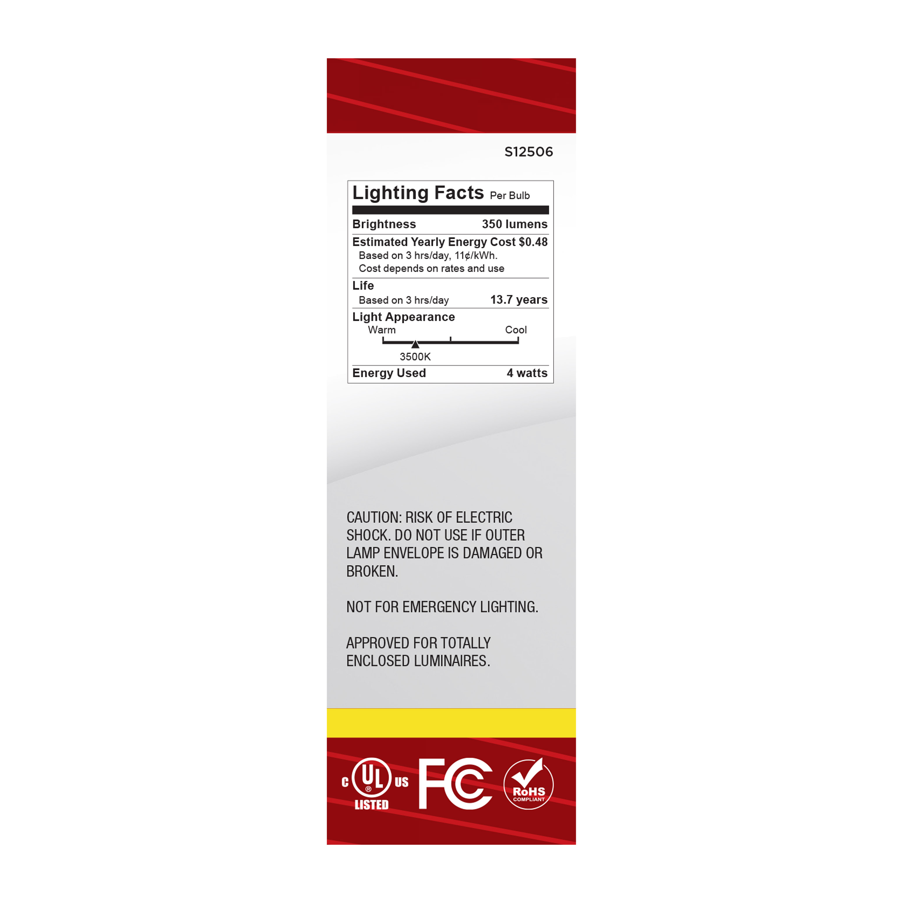 4CA10/LED/935/CL/120V/E12 - S12506