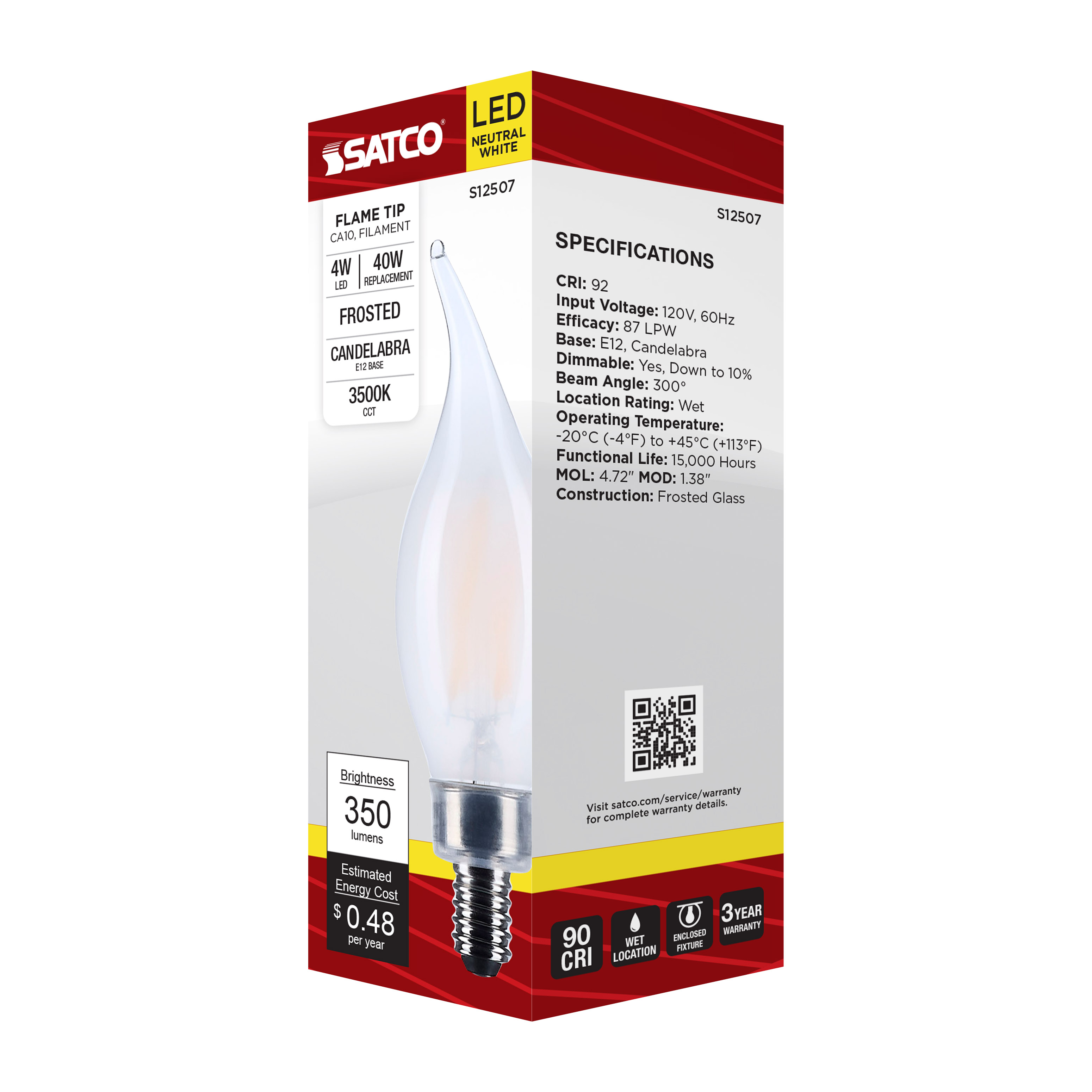 4CA10/LED/935/FR/120V/E12 - S12507