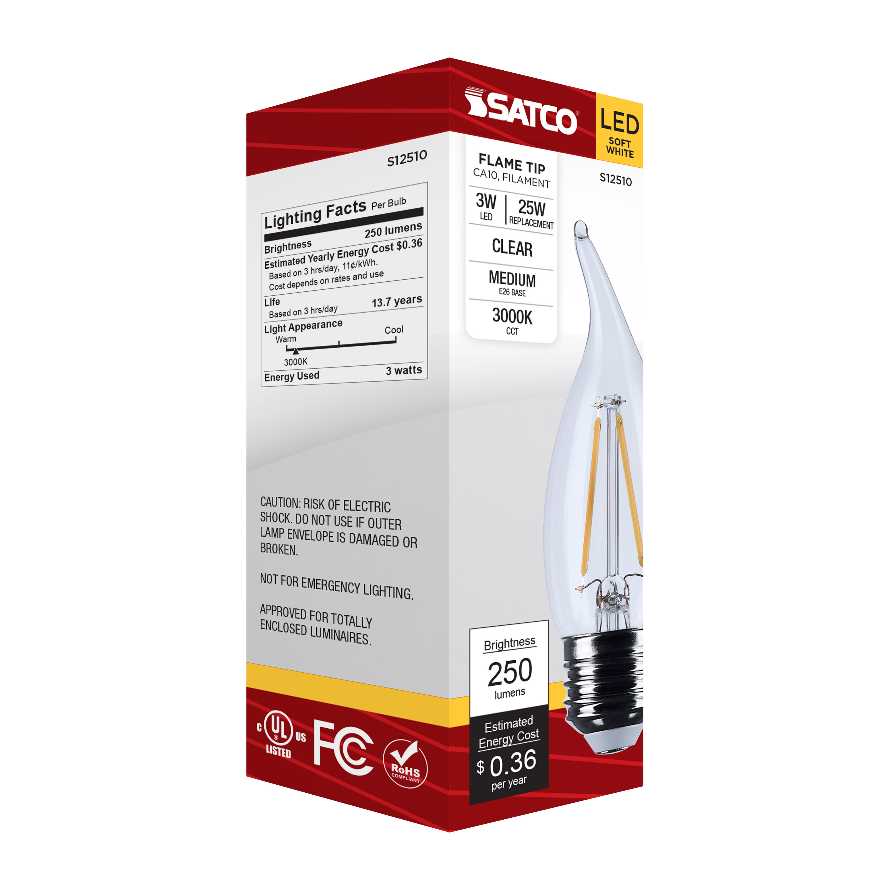 3CA10/LED/930/CL/120V/E26 - S12510