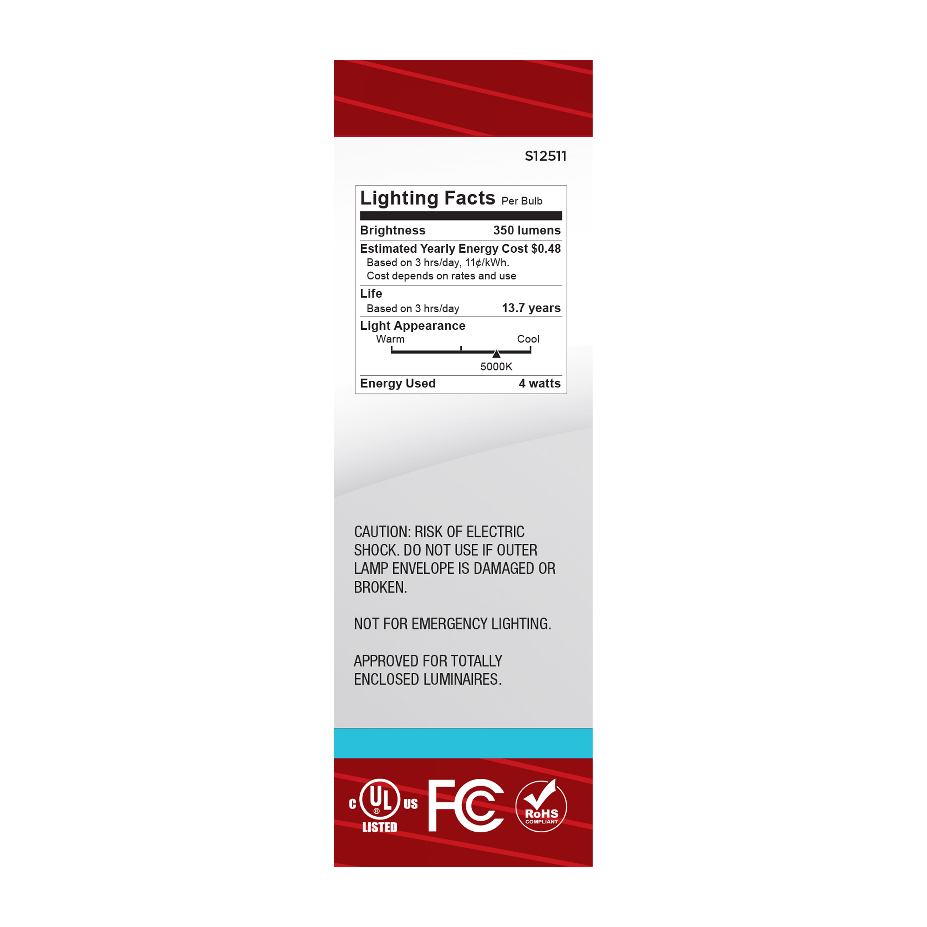 4CA10/LED/950/CL/120V/E26 - S12511