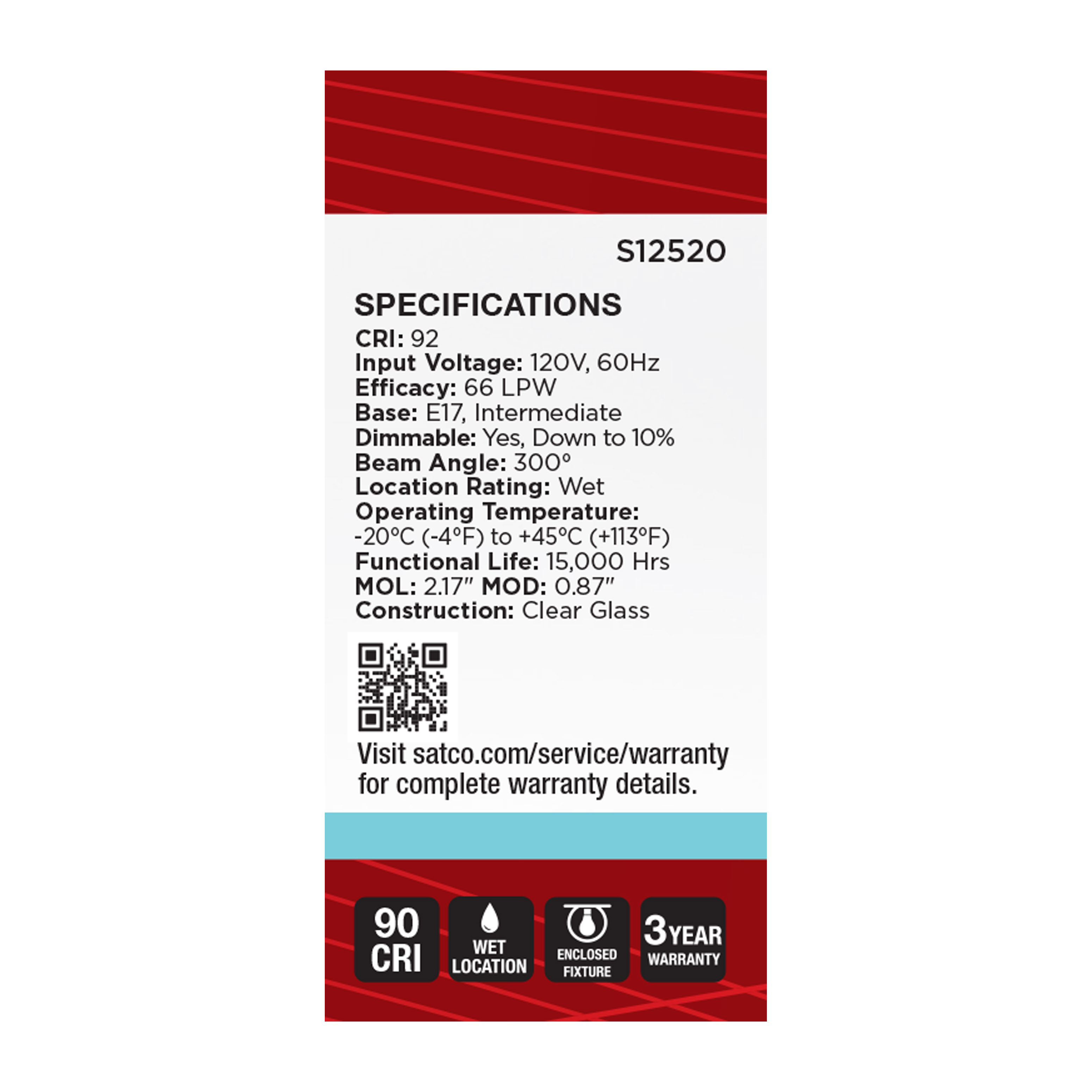 3T6.5/LED/CL/940/E17 - S12520