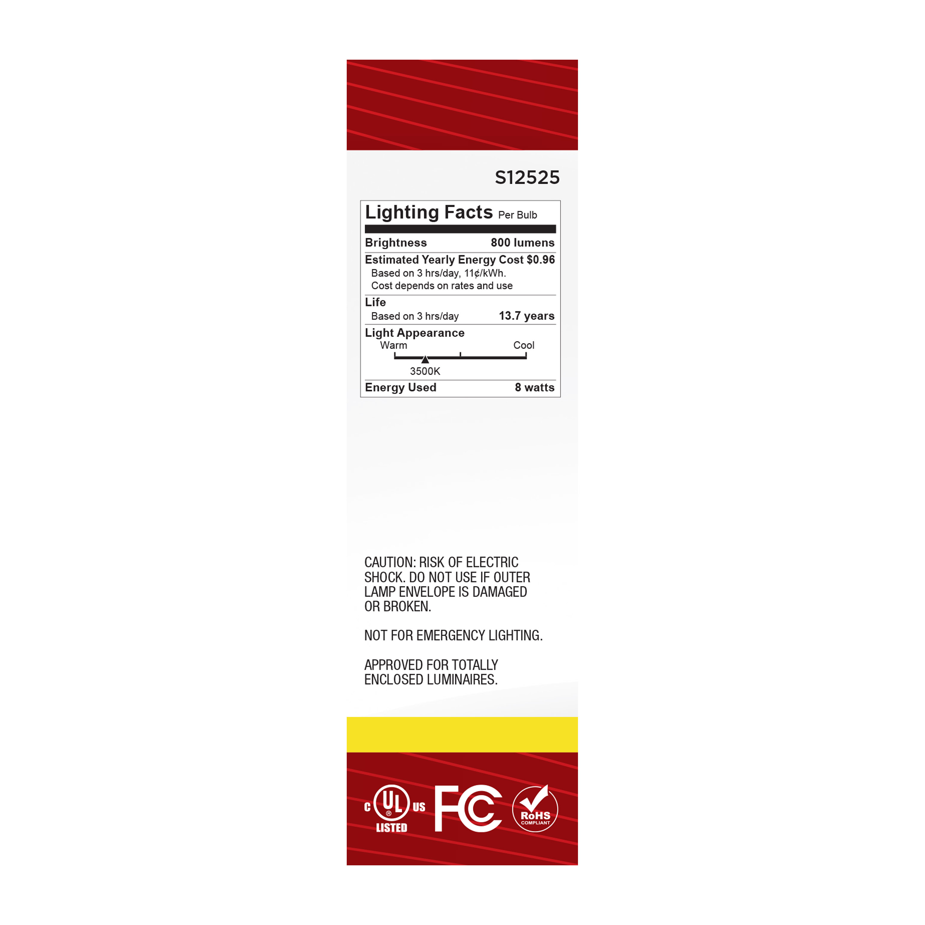 8T10/LED/CL/935/120V/E26 - S12525