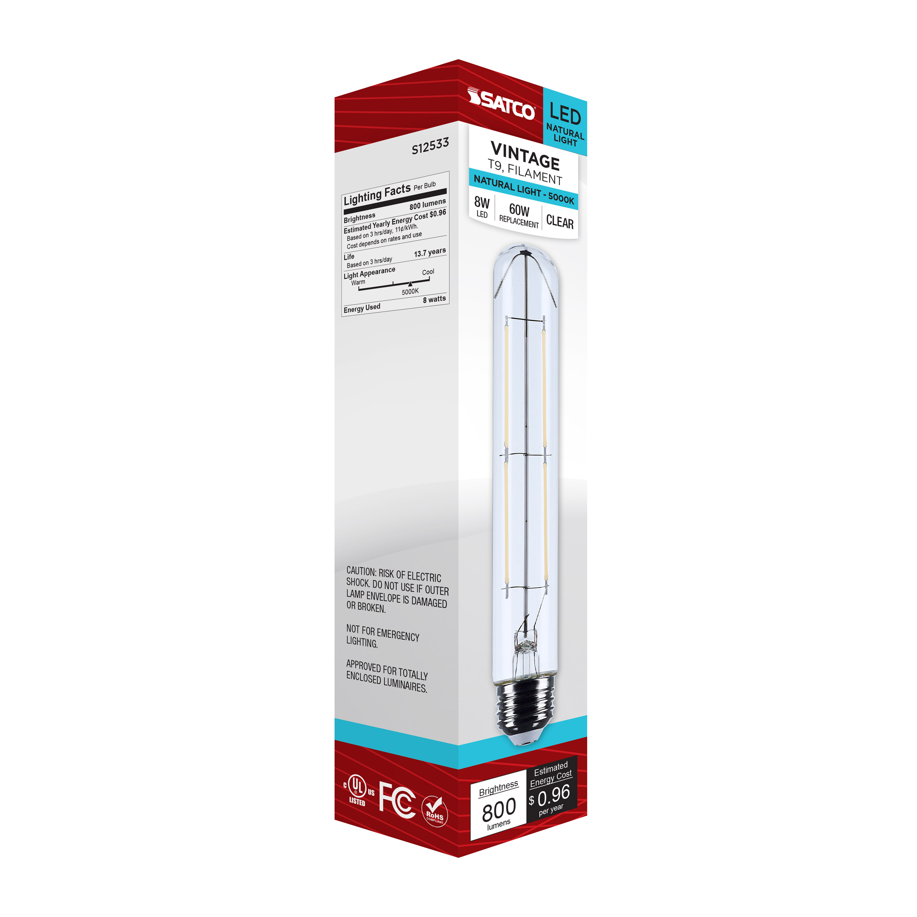 8T9/LED/CL/950/120V/E26 - S12533