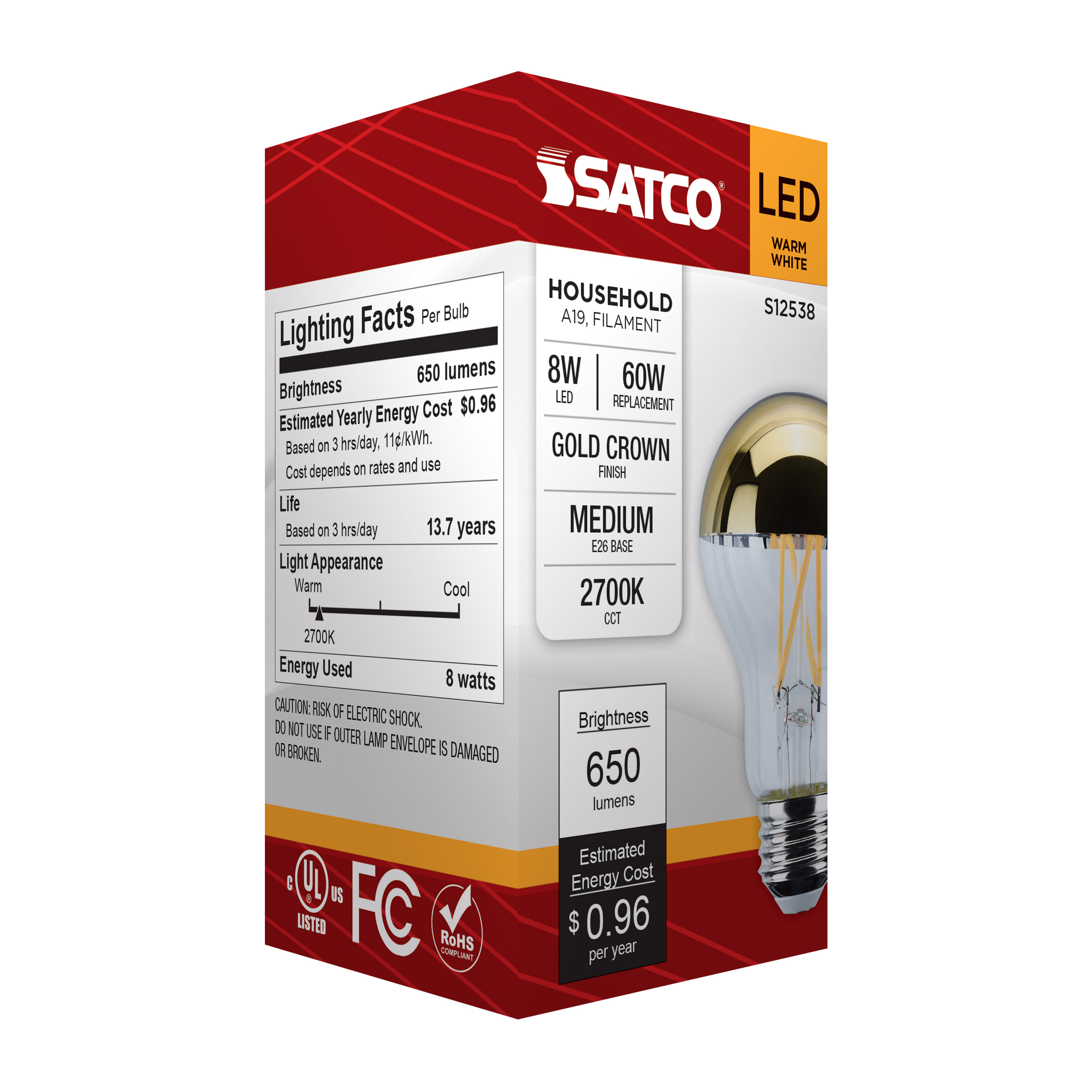 8A19/GOLD/LED/927/120V - S12538