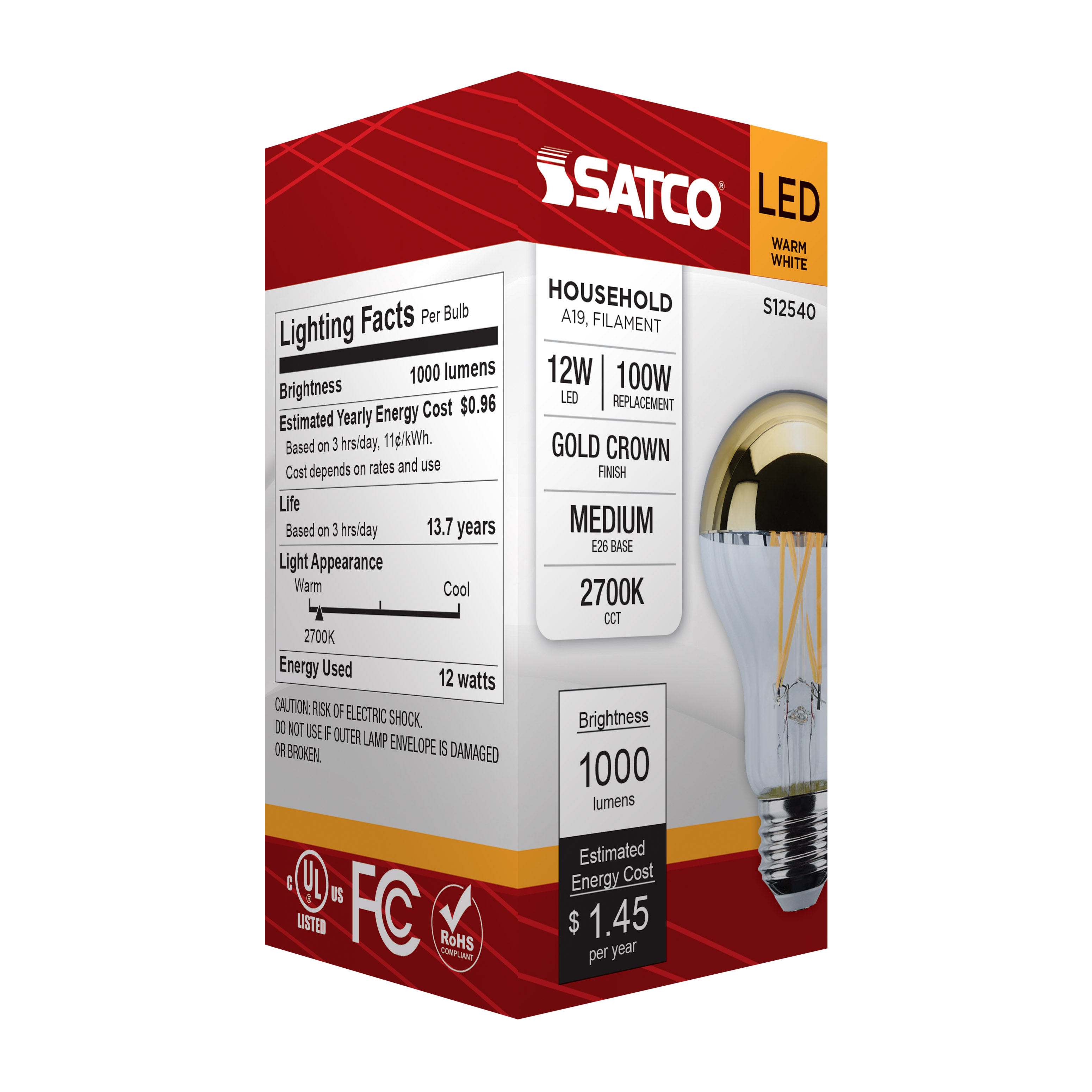 12A19/GOLD/LED/927/120V - S12540