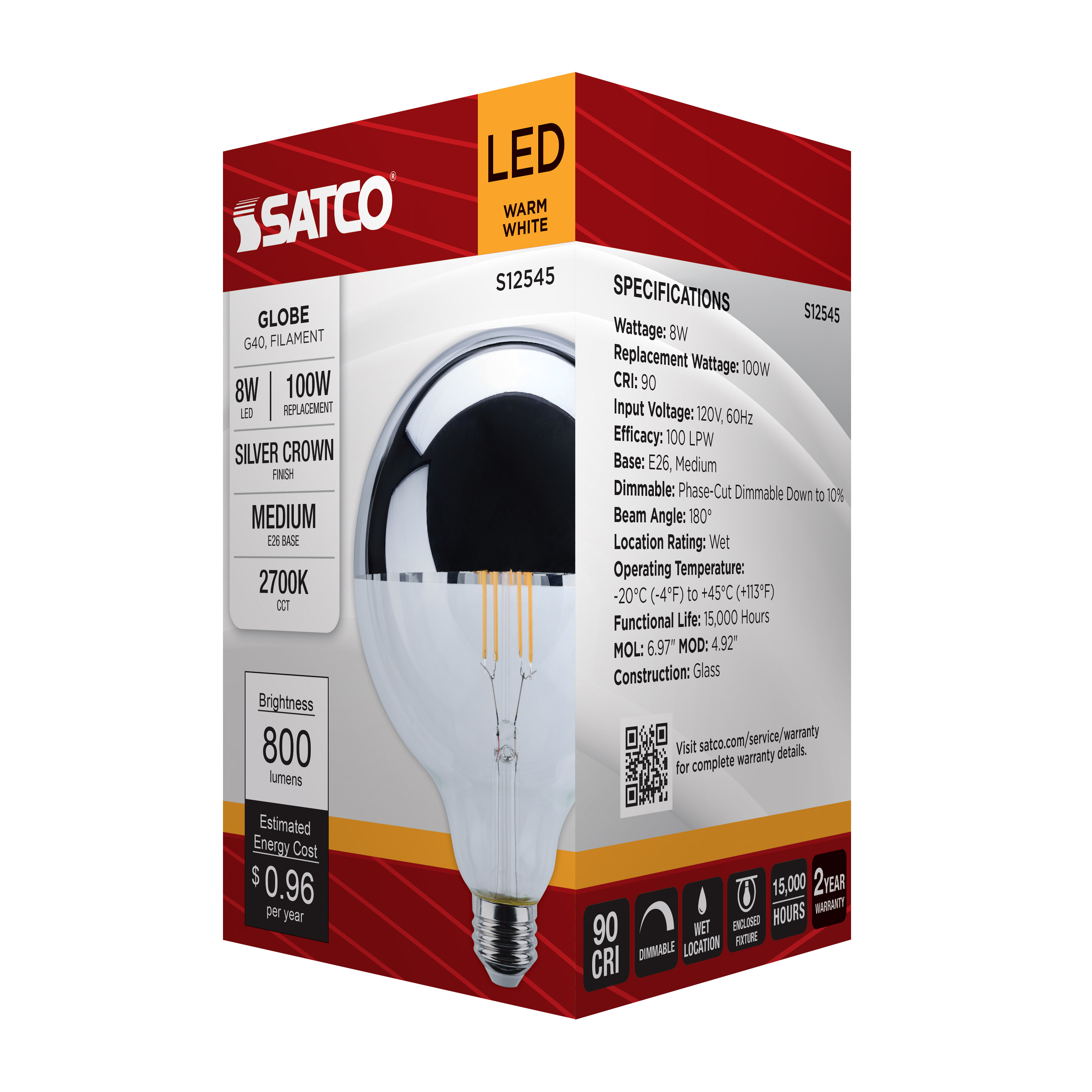 8G40/SLVR/LED/927/120V - S12545