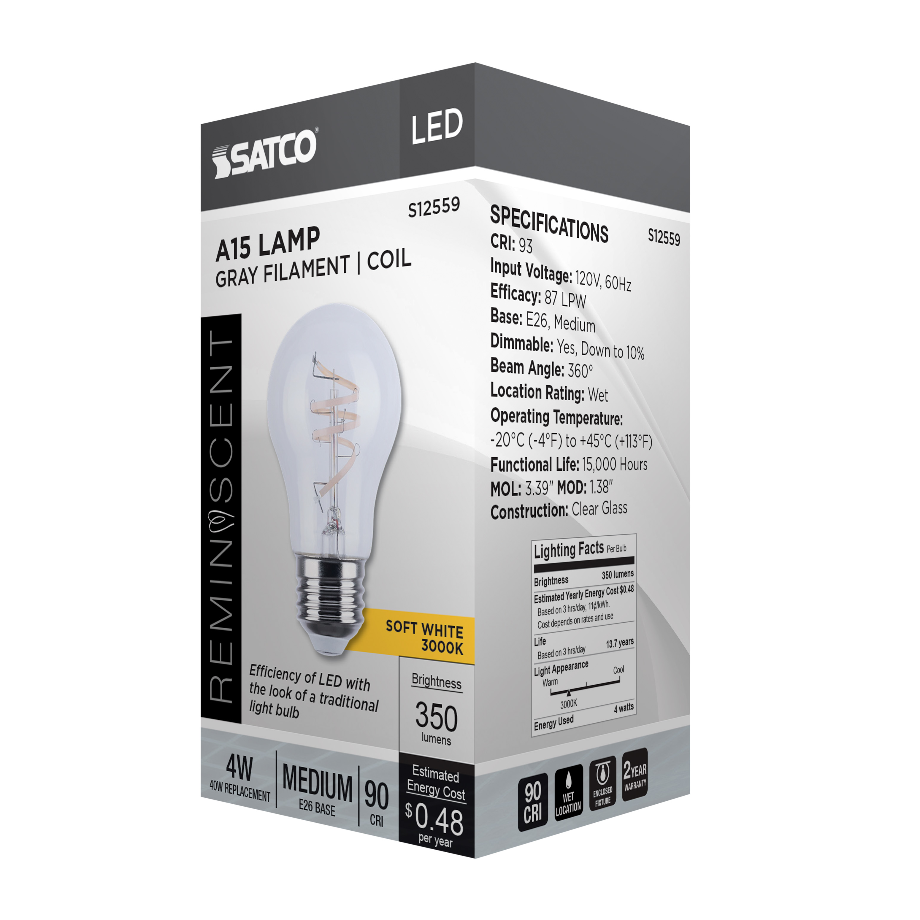 4A15/CL/LED-GF/COIL/930/E26 - S12559