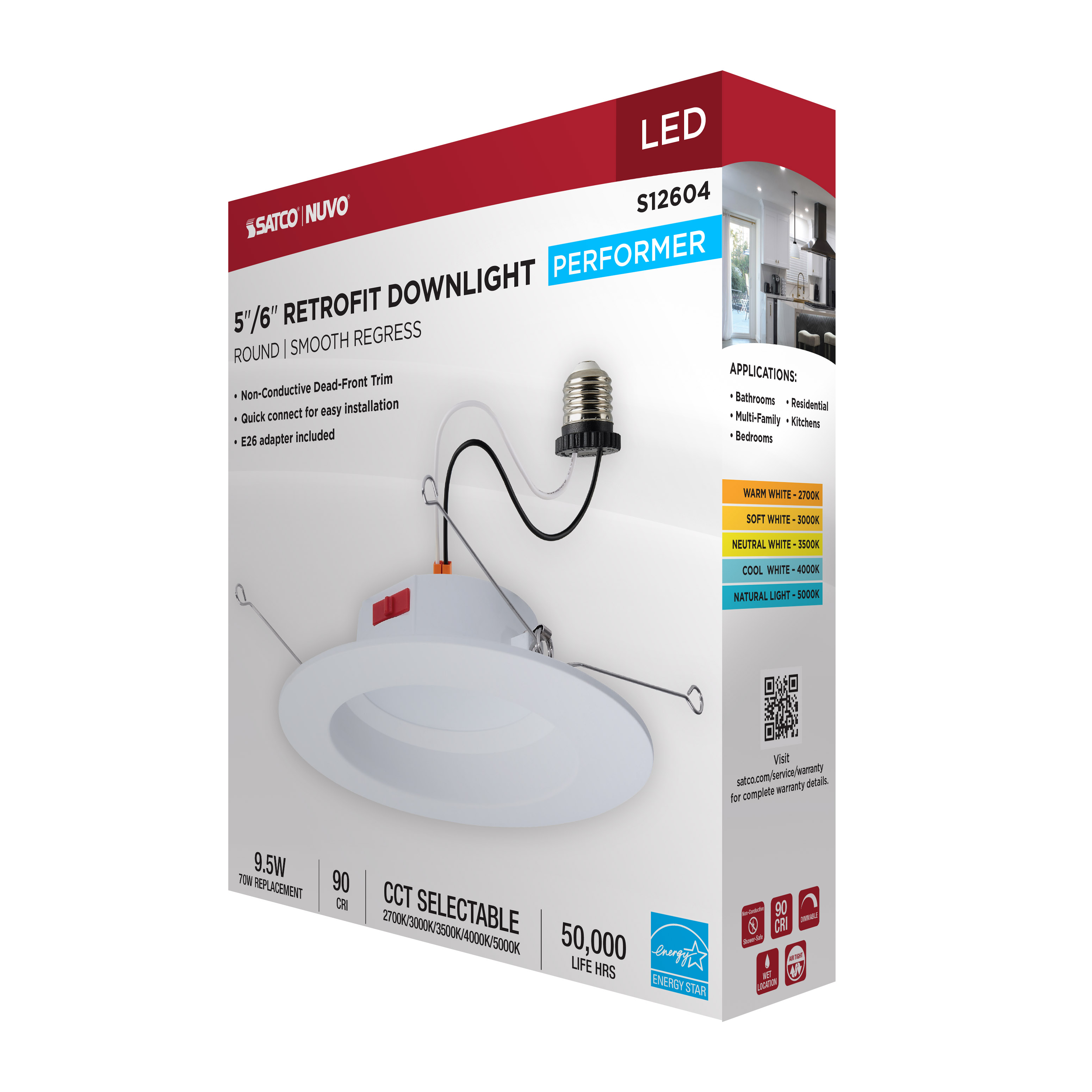 10WLED/DLR/5-6/5CCT/E/RND/WH - S12604