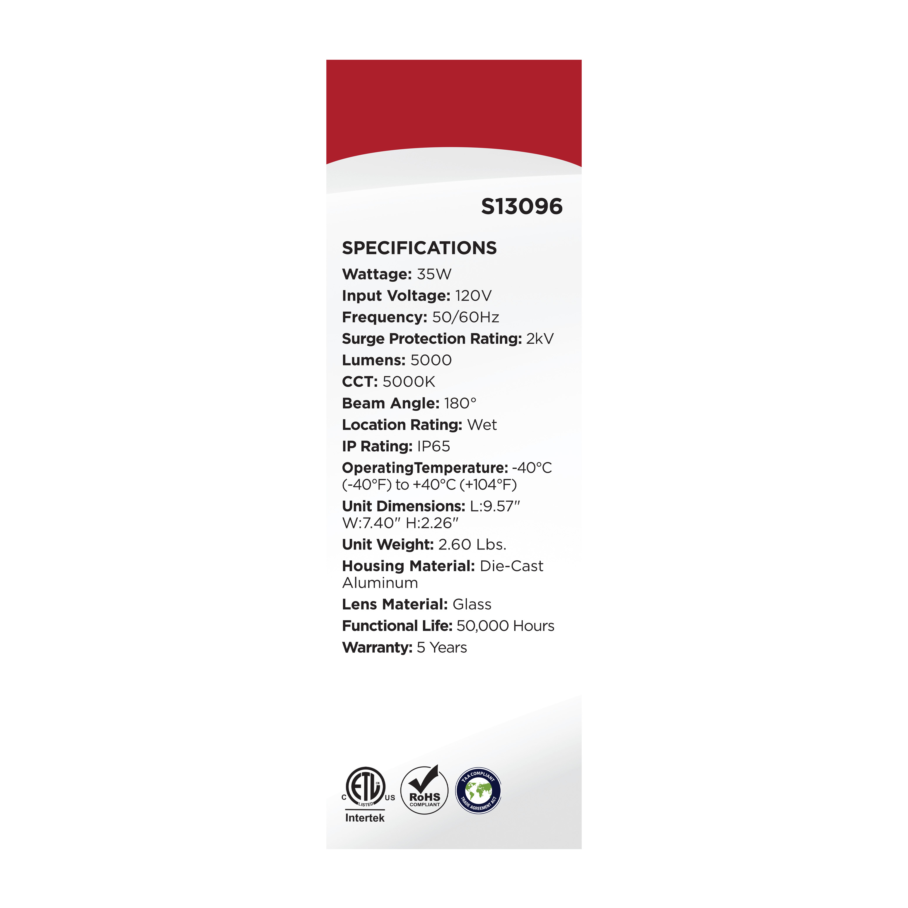 WL35W/LED/850/Y/120/IP65 - S13096