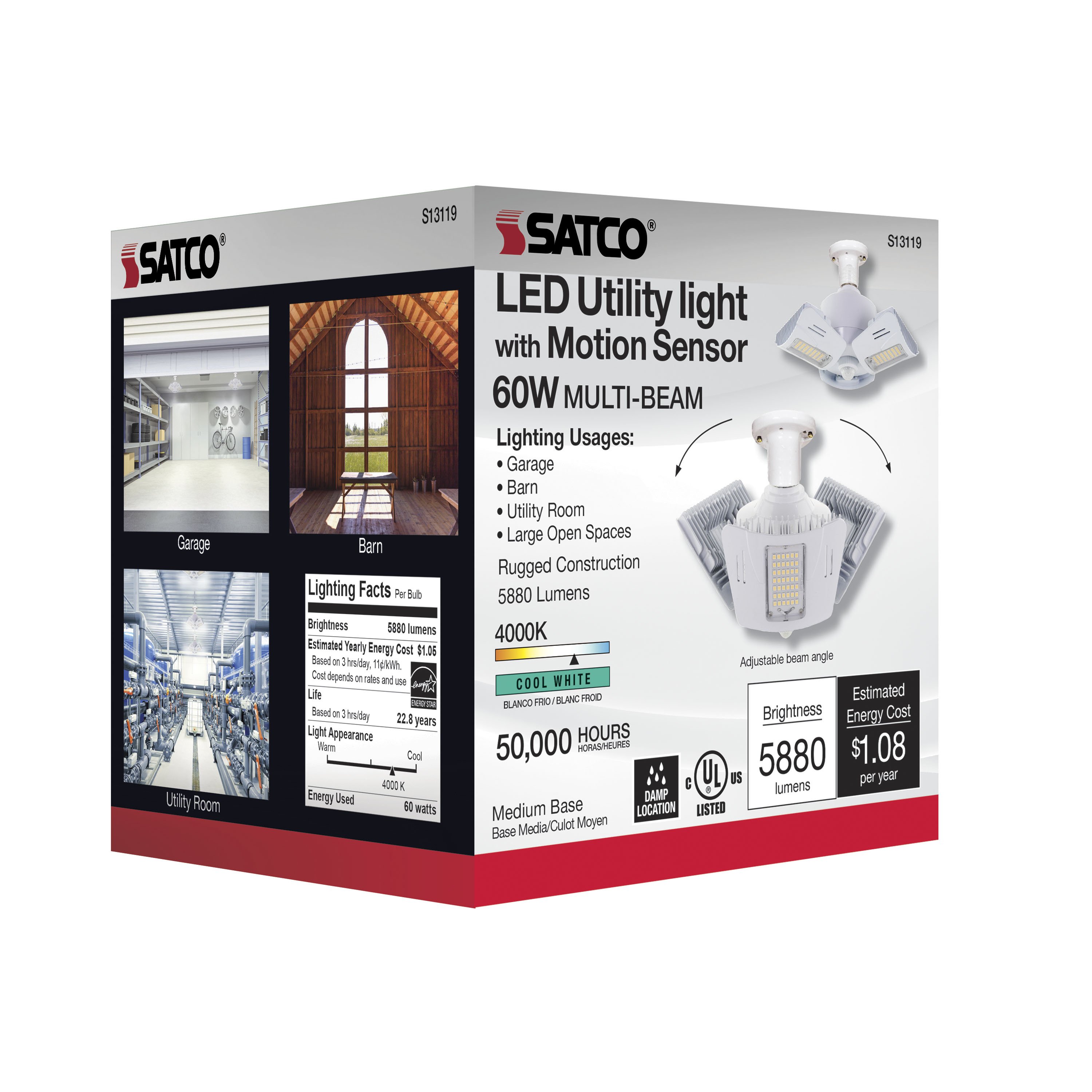 60W/LED/UTL/MB/4000K/MOTION - S13119