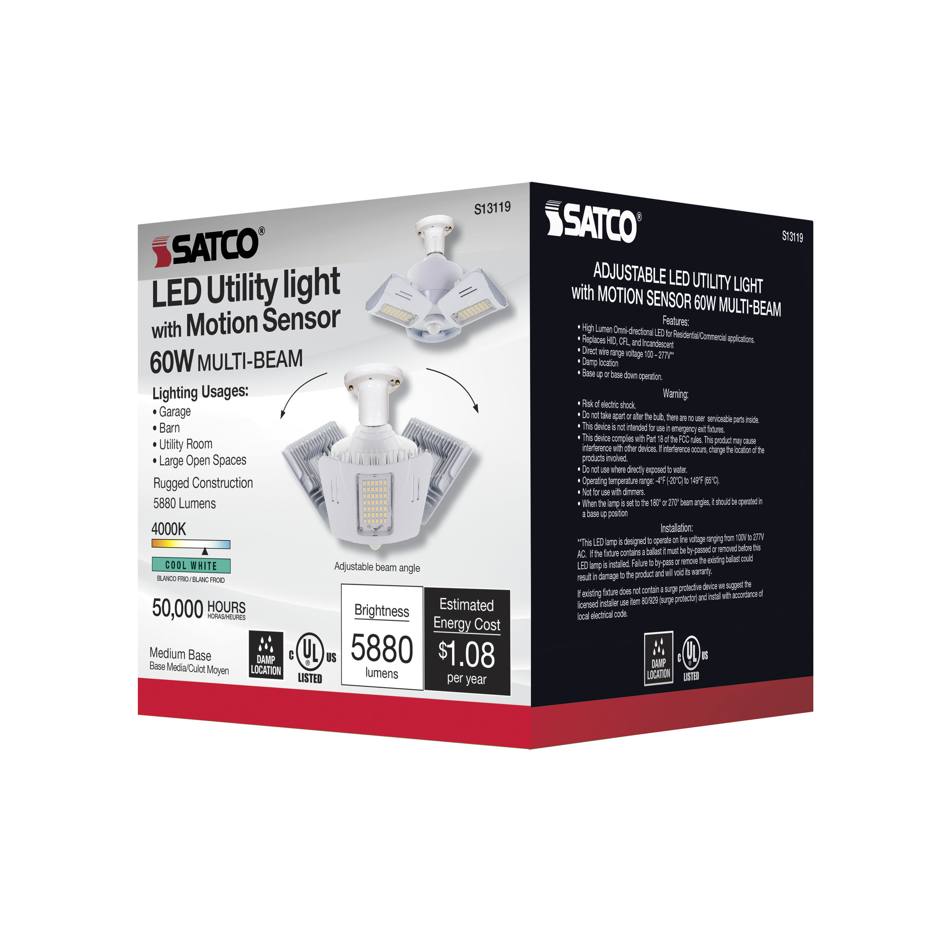 60W/LED/UTL/MB/4000K/MOTION - S13119