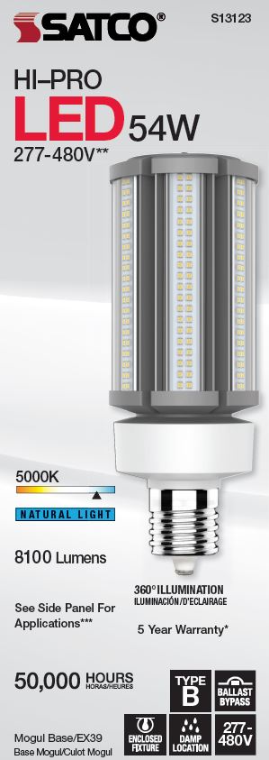 54W/LED/HID/5K/277-480V/EX39 - S13123