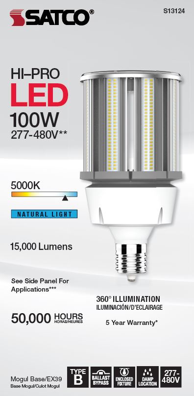 100W/LED/HID/5K/277-480V/EX39 - S13124