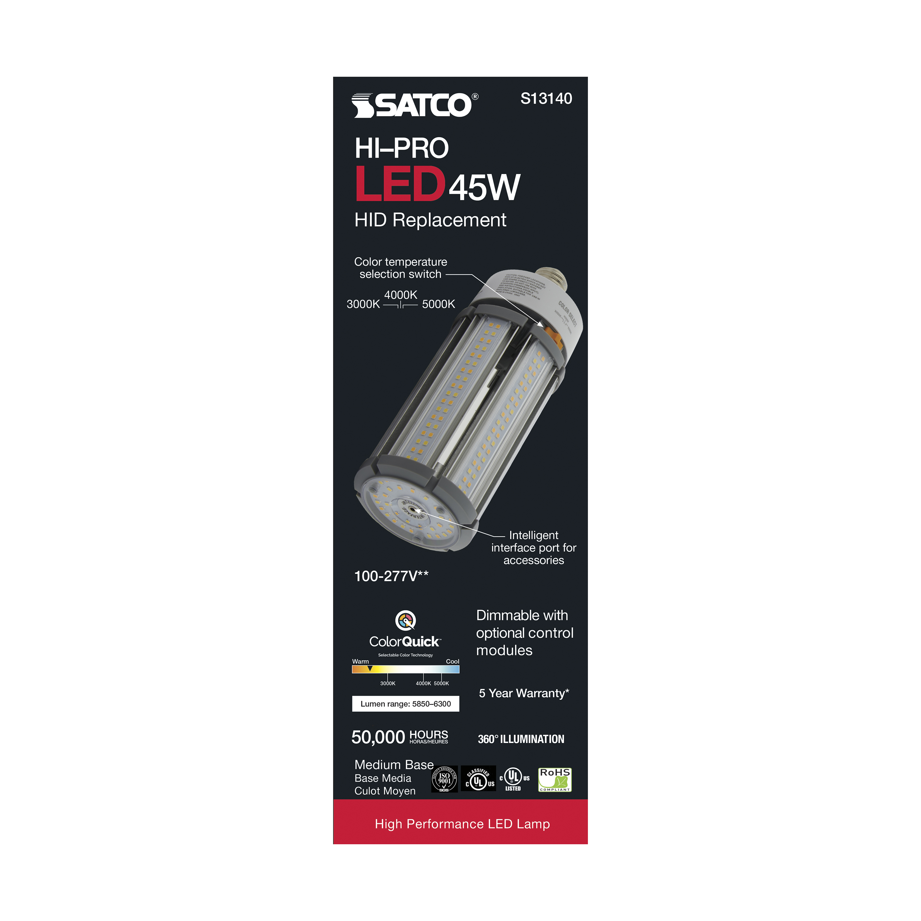 45W/LED/HID/CCT/E26/100-277V - S13140