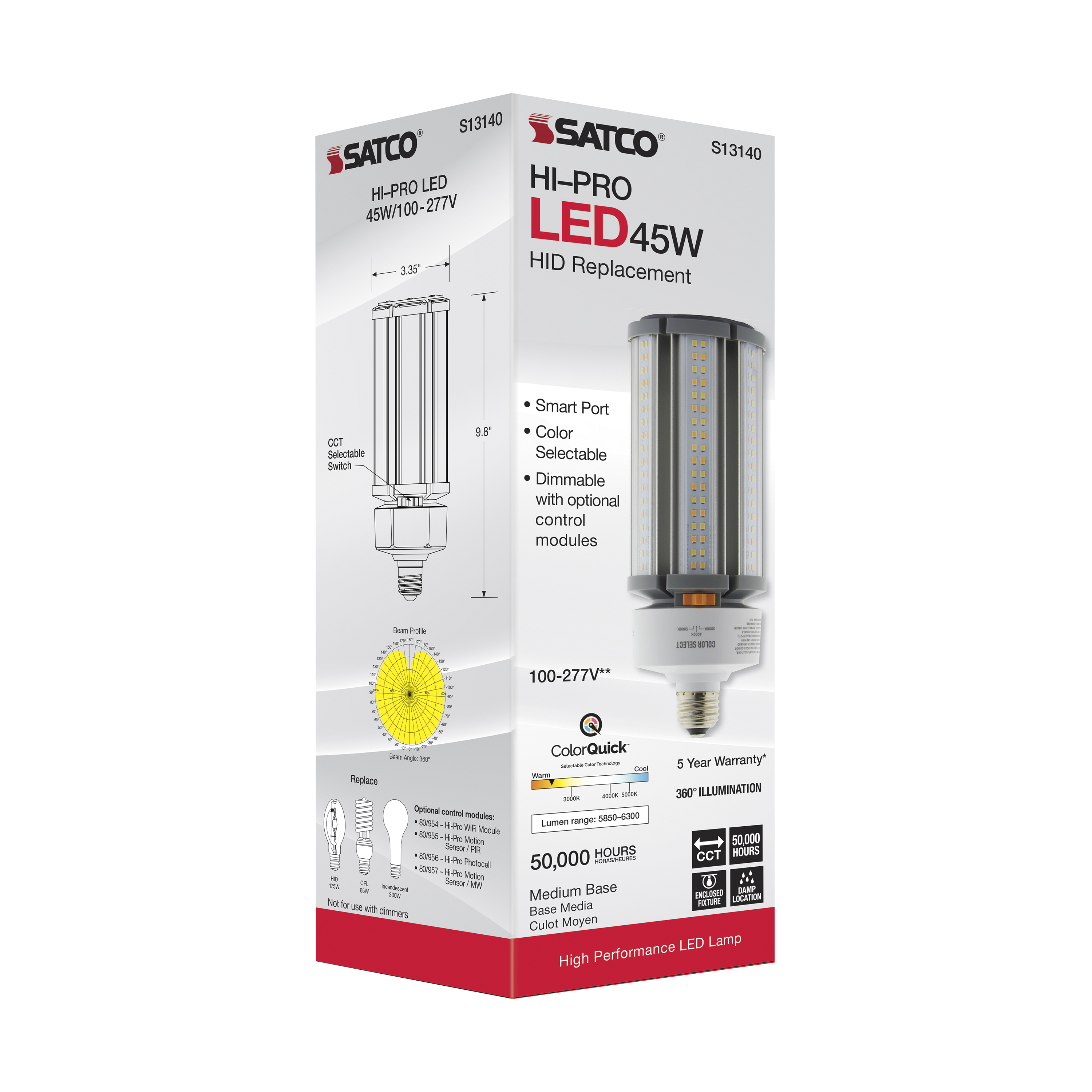 45W/LED/HID/CCT/E26/100-277V - S13140