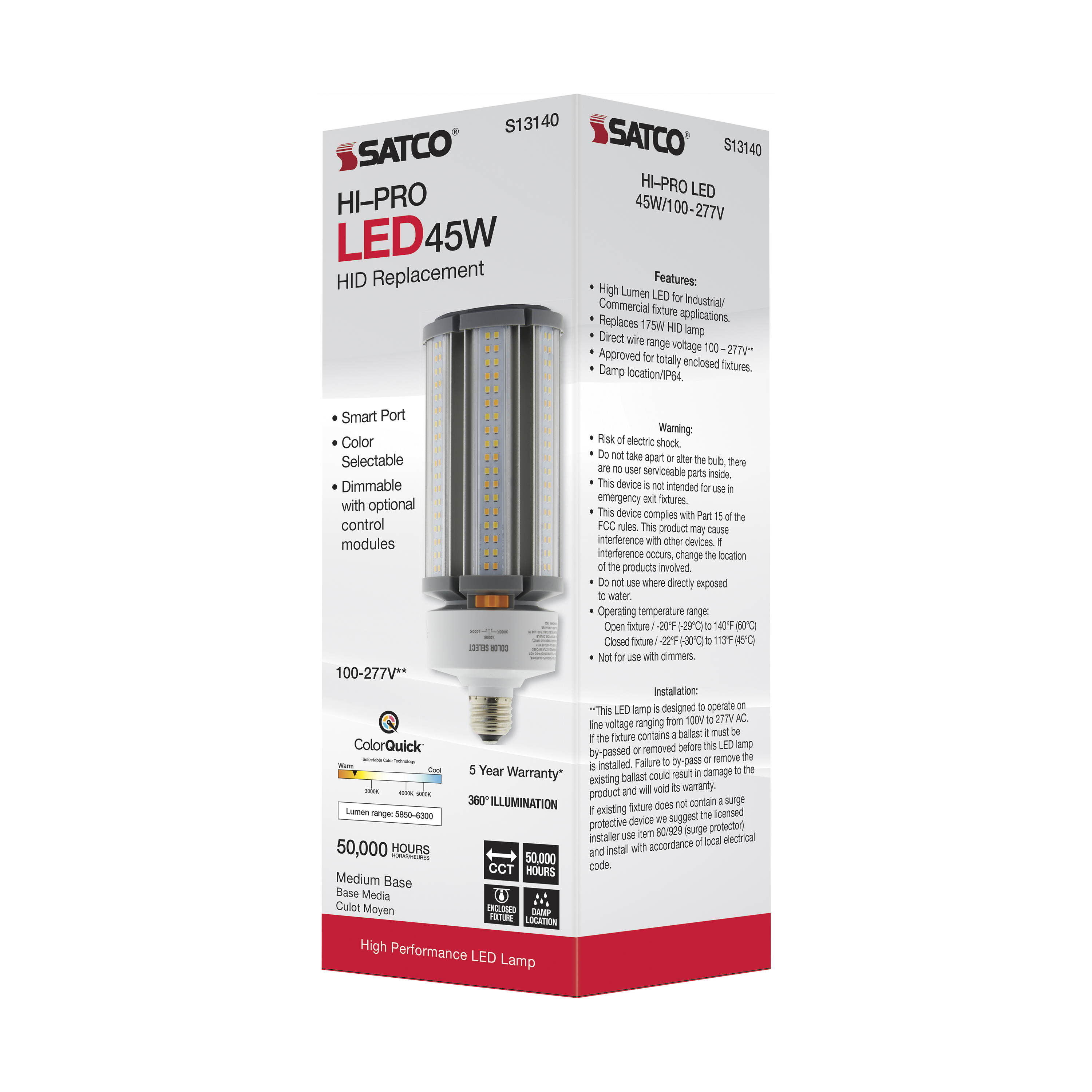 45W/LED/HID/CCT/E26/100-277V - S13140