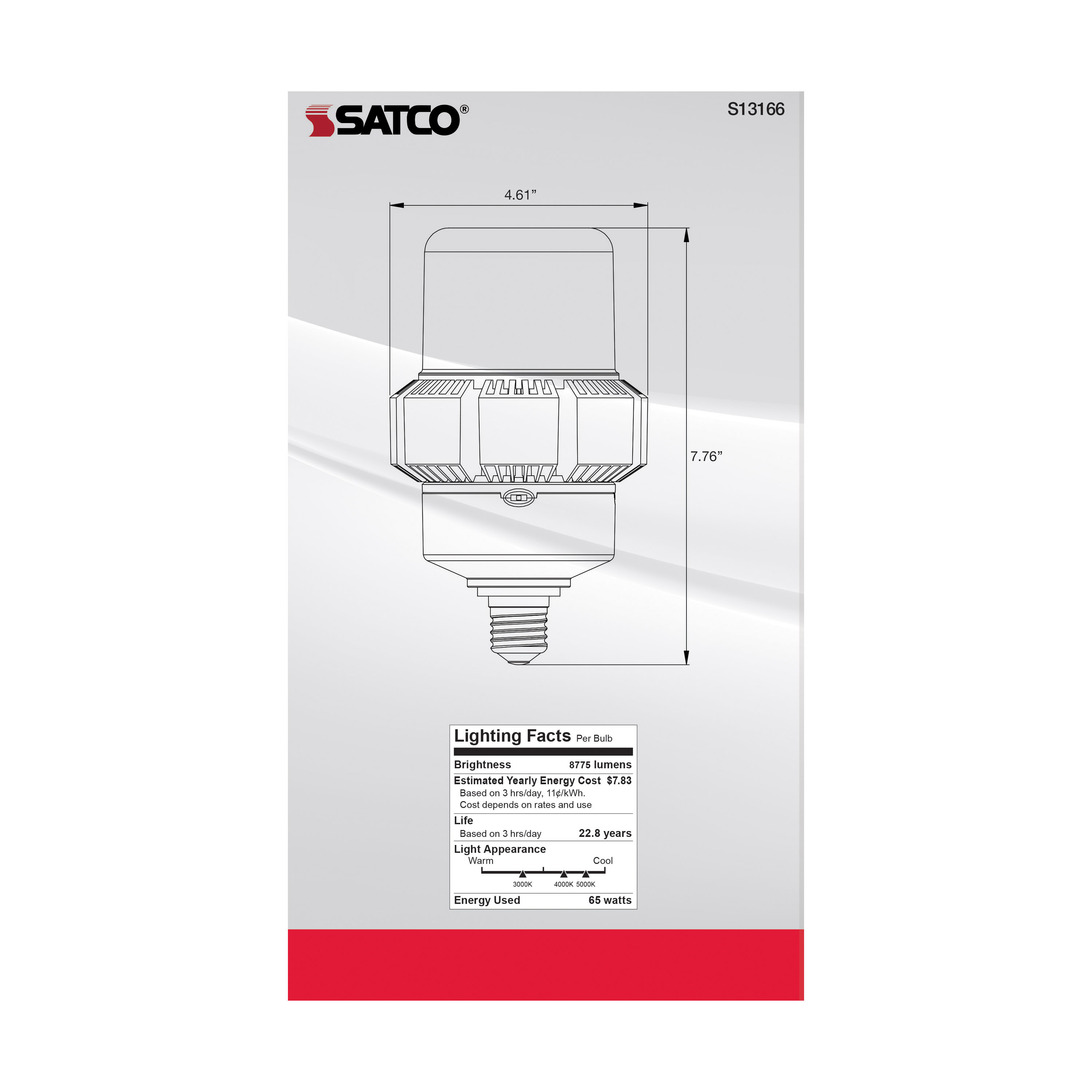 65W/AP37/LED/CCT/100-277V/E26 - S13166