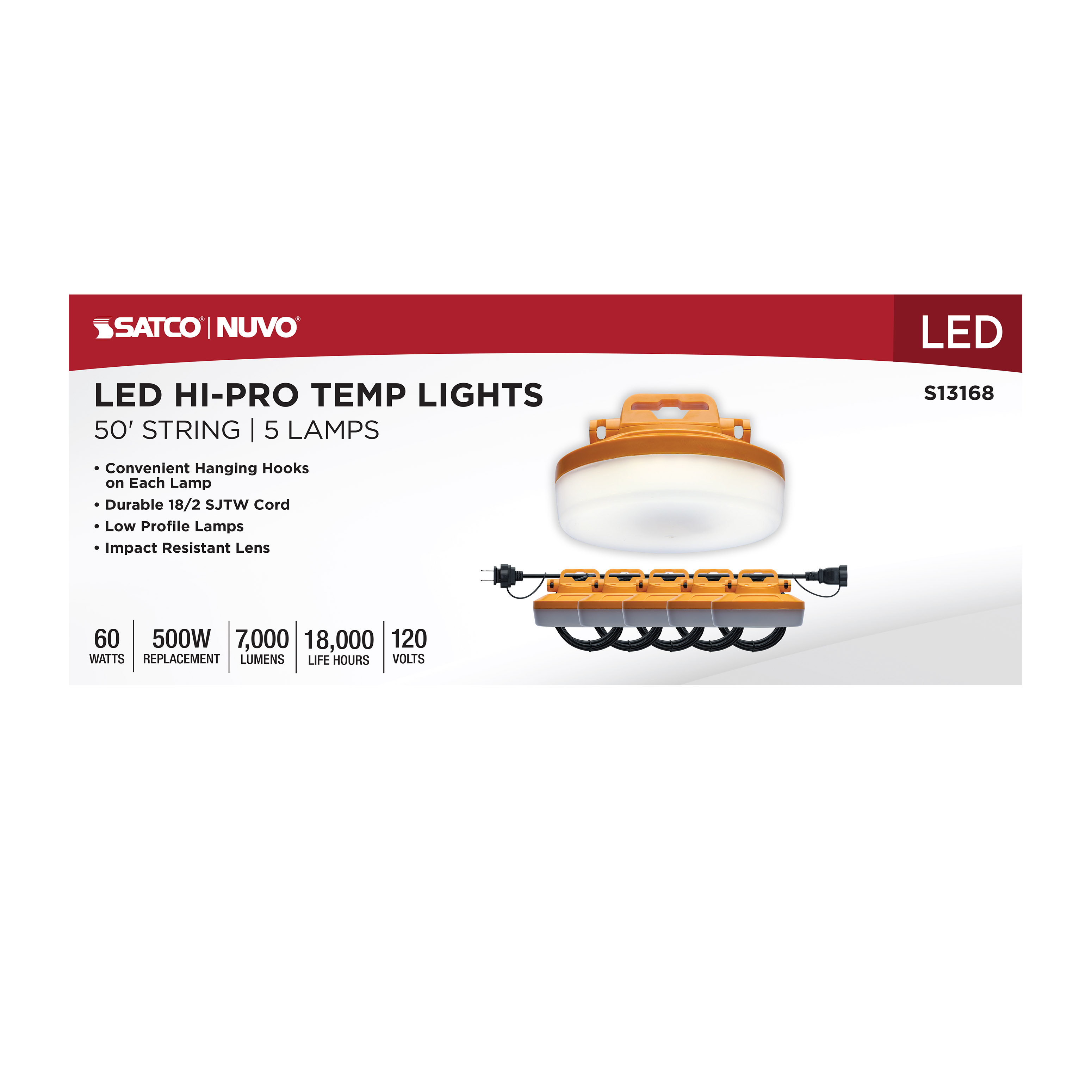 50-FT/LED/5PC/TEMP/STRING/60W - S13168