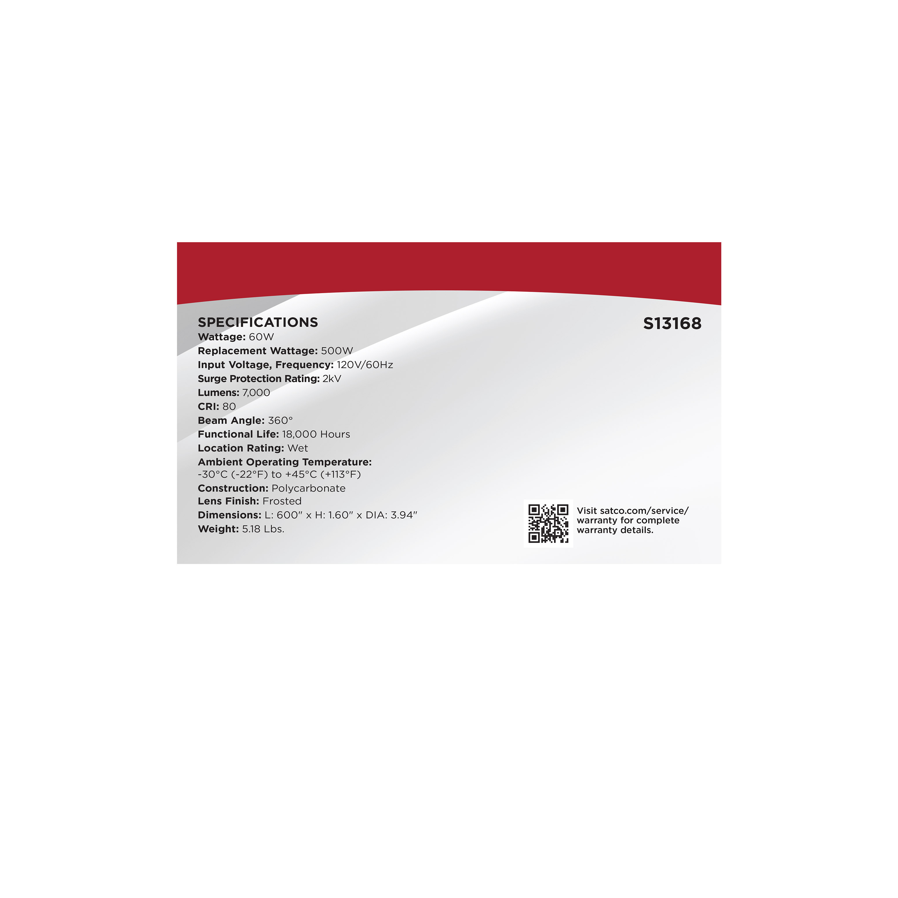 50-FT/LED/5PC/TEMP/STRING/60W - S13168