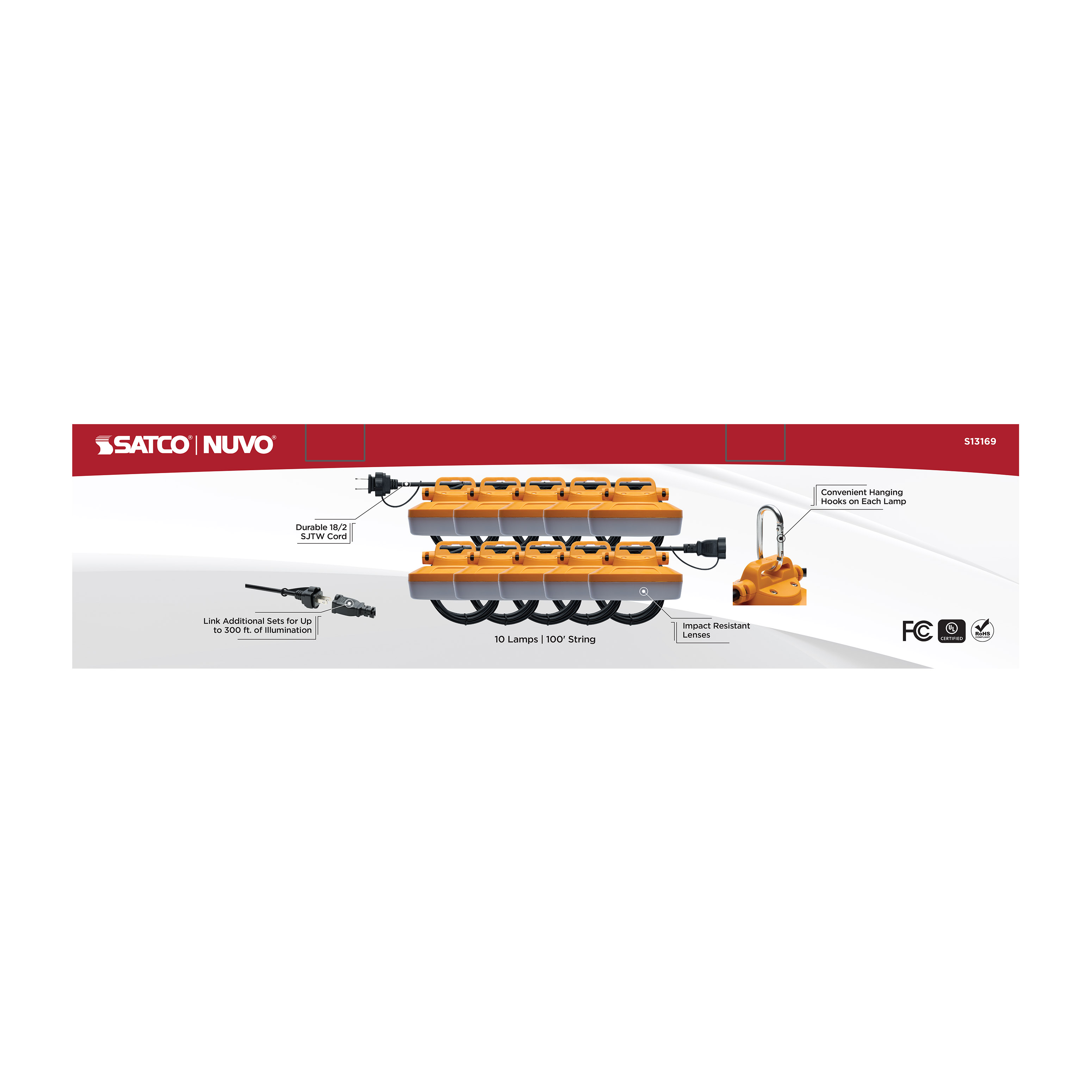 100-FT/LED/10PC/TEMP/STR/120W - S13169