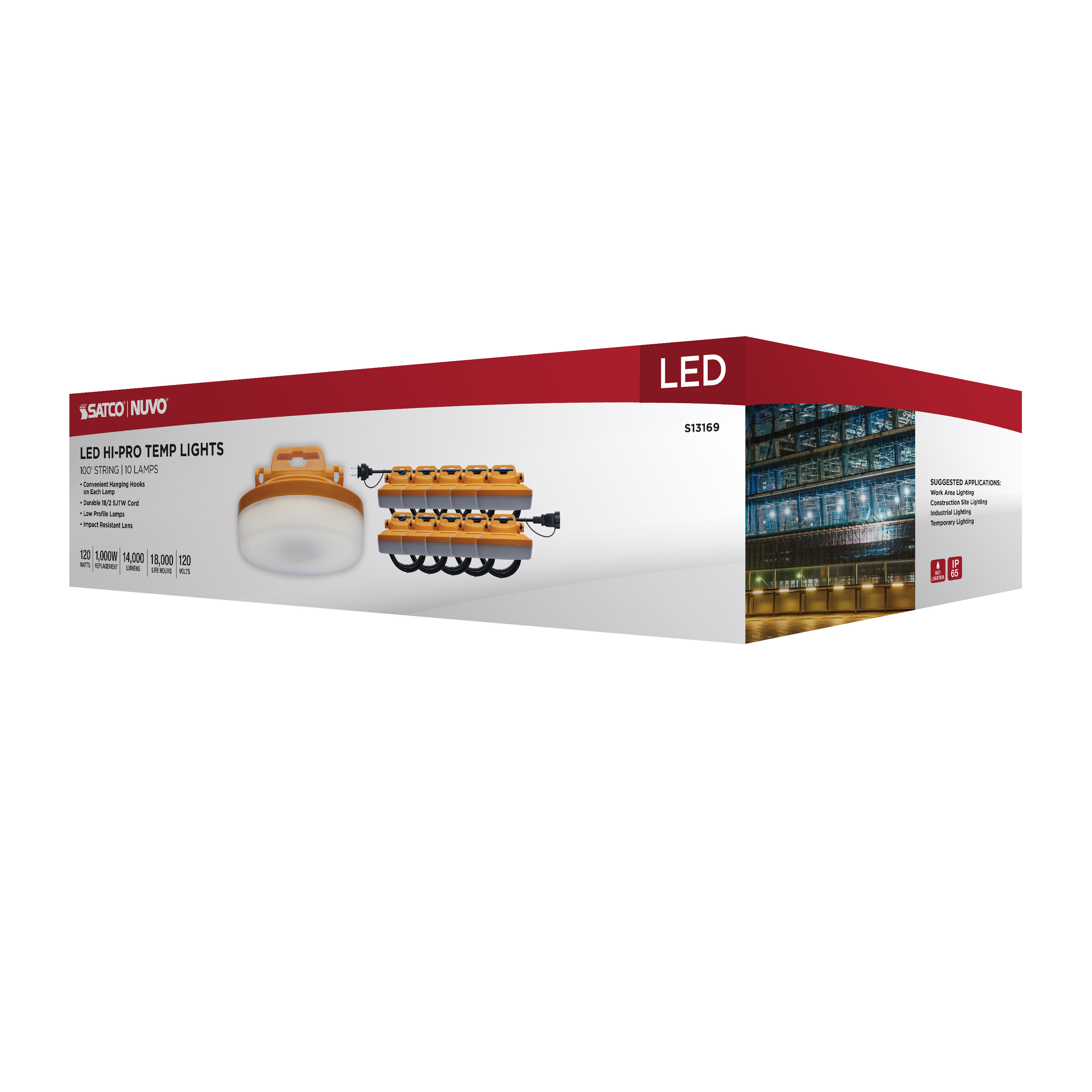 100-FT/LED/10PC/TEMP/STR/120W - S13169