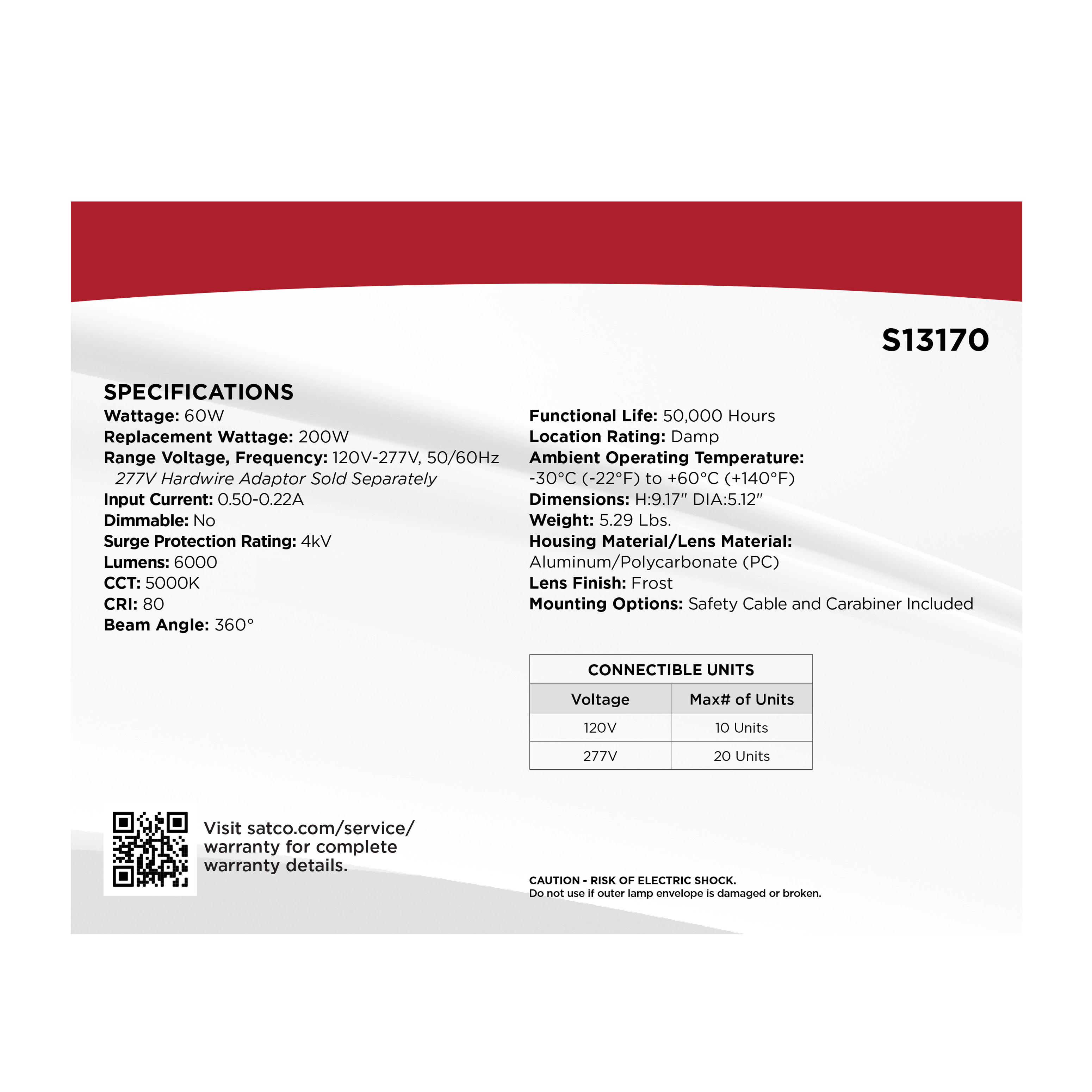60W/LED/HID/TEMP/850/120-277V - S13170