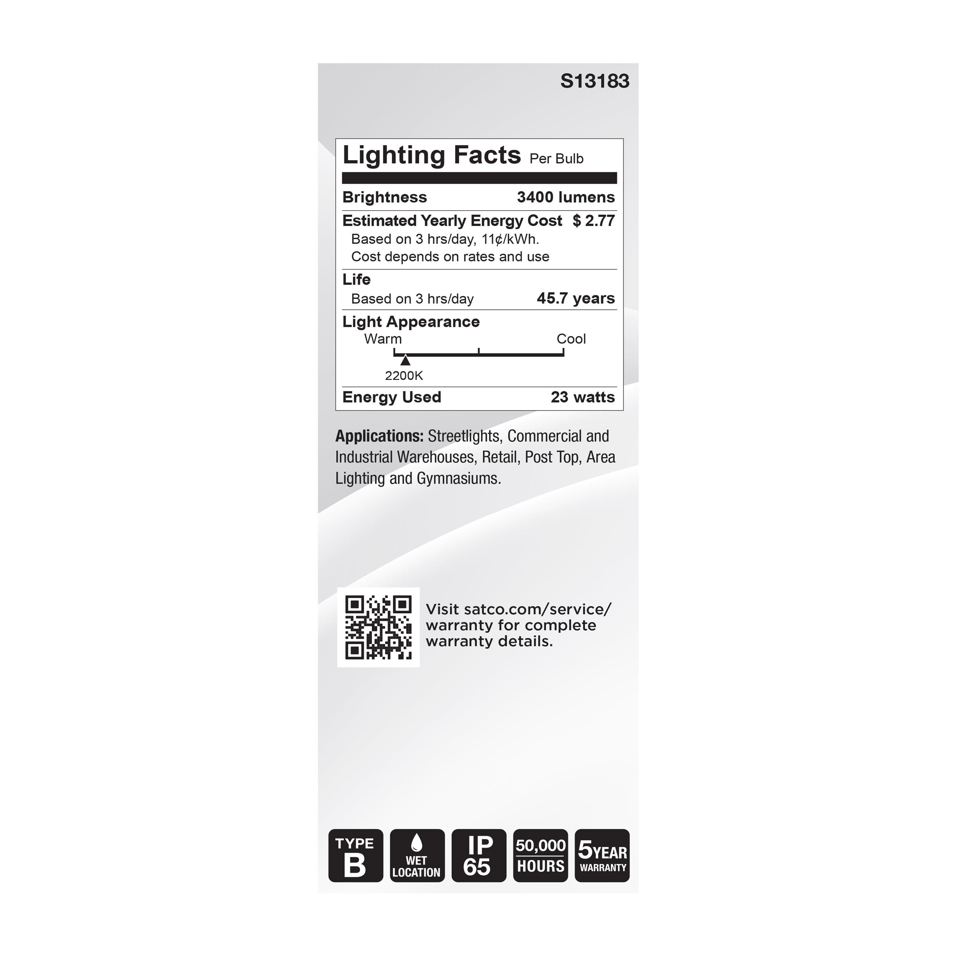 23W/LED/HID/ED23.5/822/E26/CL - S13183