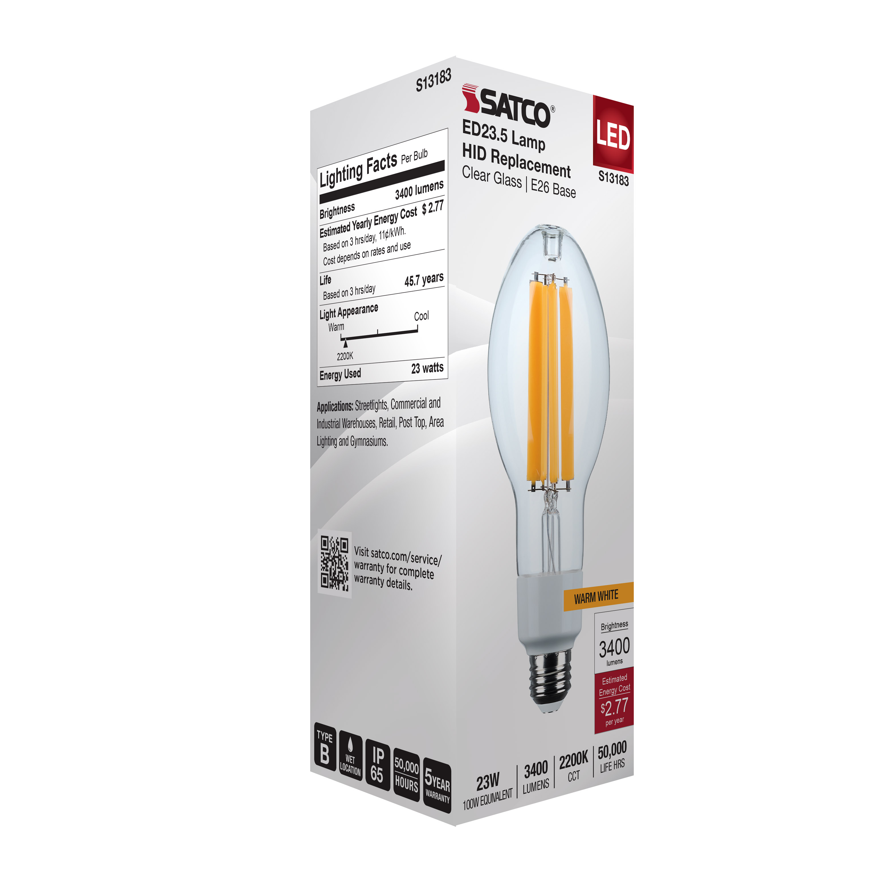 23W/LED/HID/ED23.5/822/E26/CL - S13183