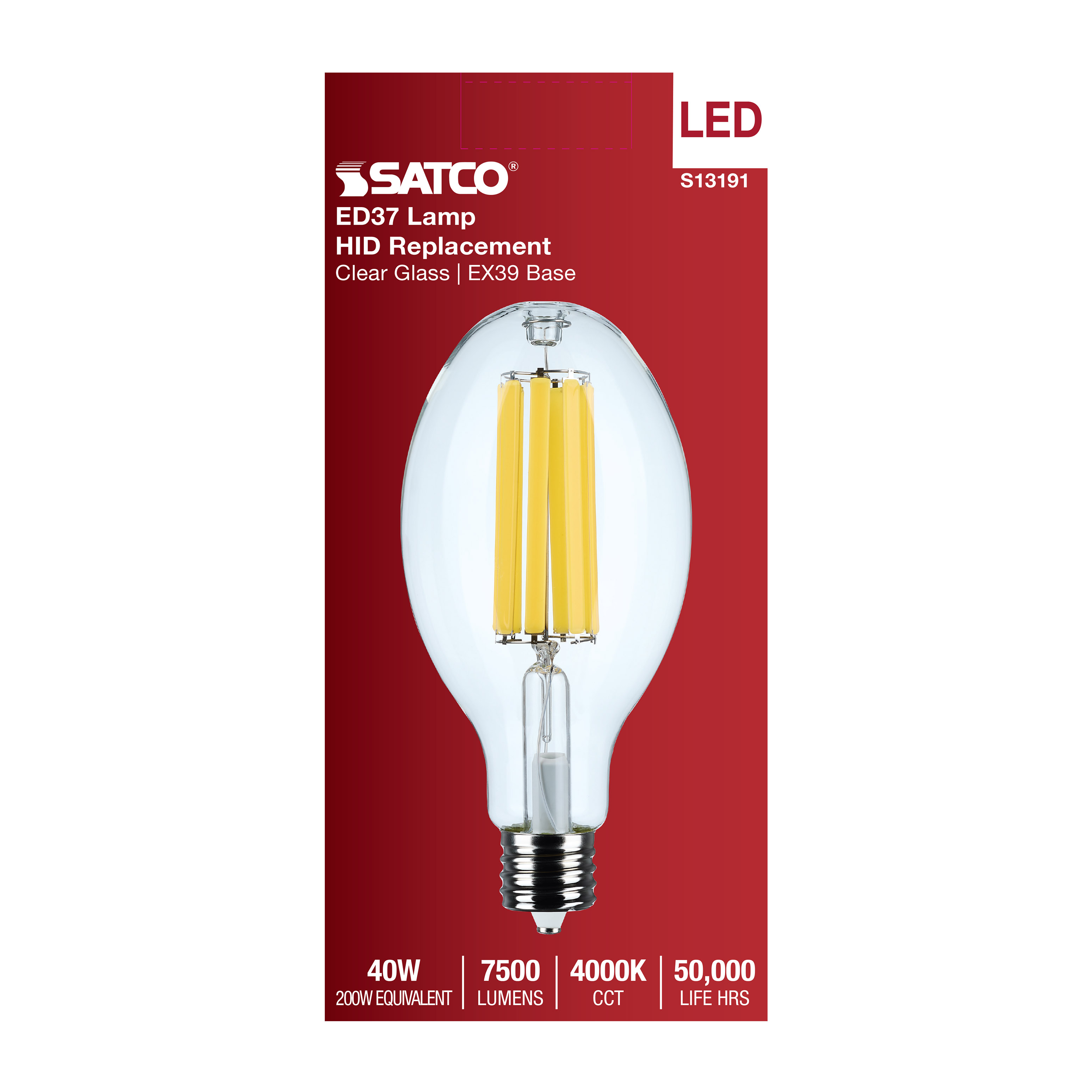 40W/LED/HID/ED37/840/EX39/CL - S13191