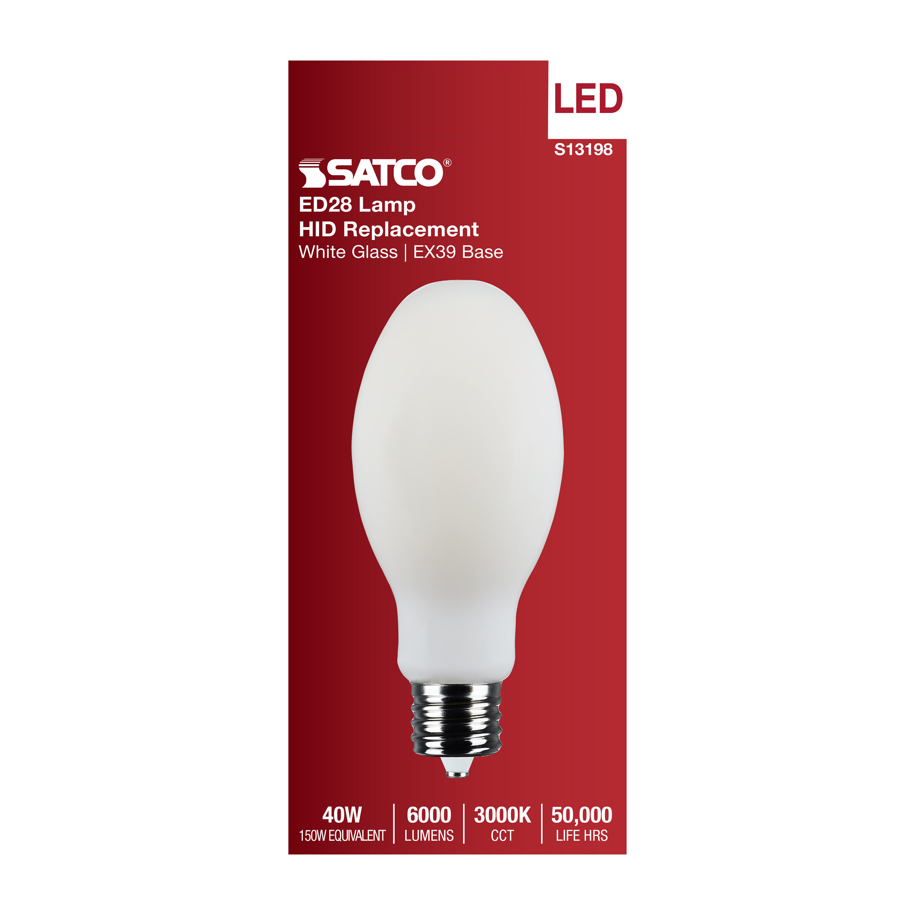 40W/LED/HID/ED28/830/EX39/WH - S13198