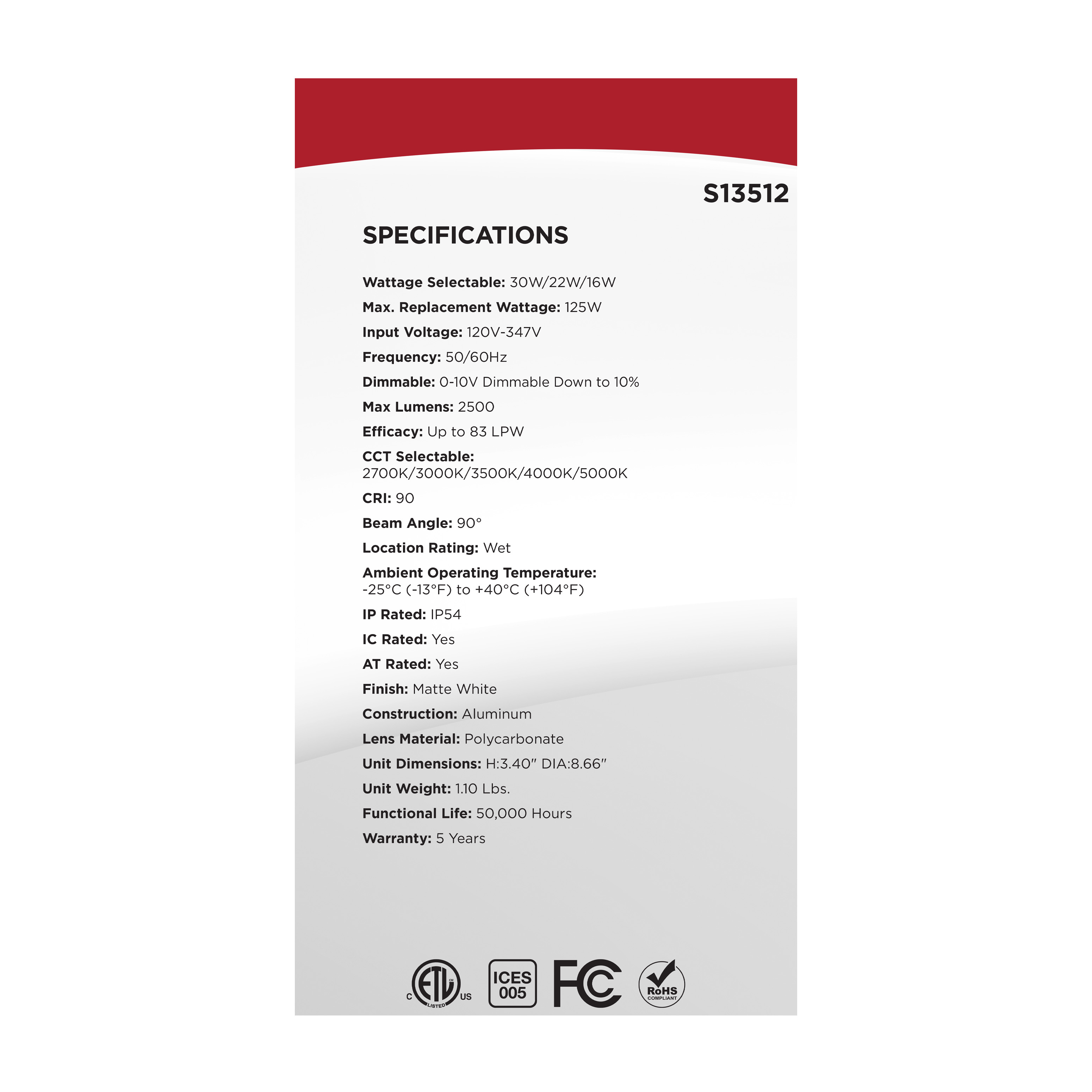 30WLED/CDL/8/RD/FS/RND - S13512