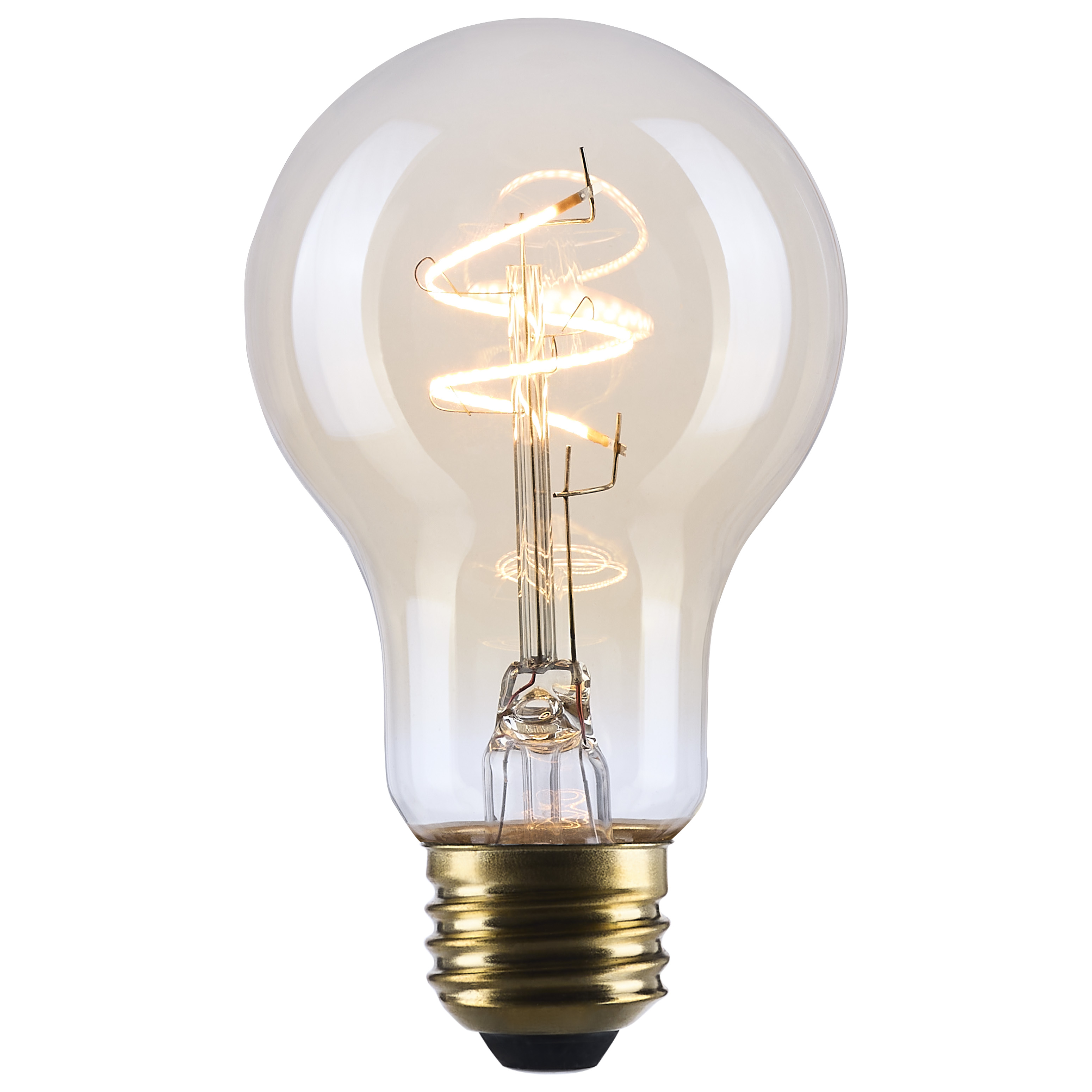 3.5 Watt A19 LED - 2000K CCT - Medium Base - Clear Glass - Amber Coil Filament - Dimmable - 120 Volt - alternate view