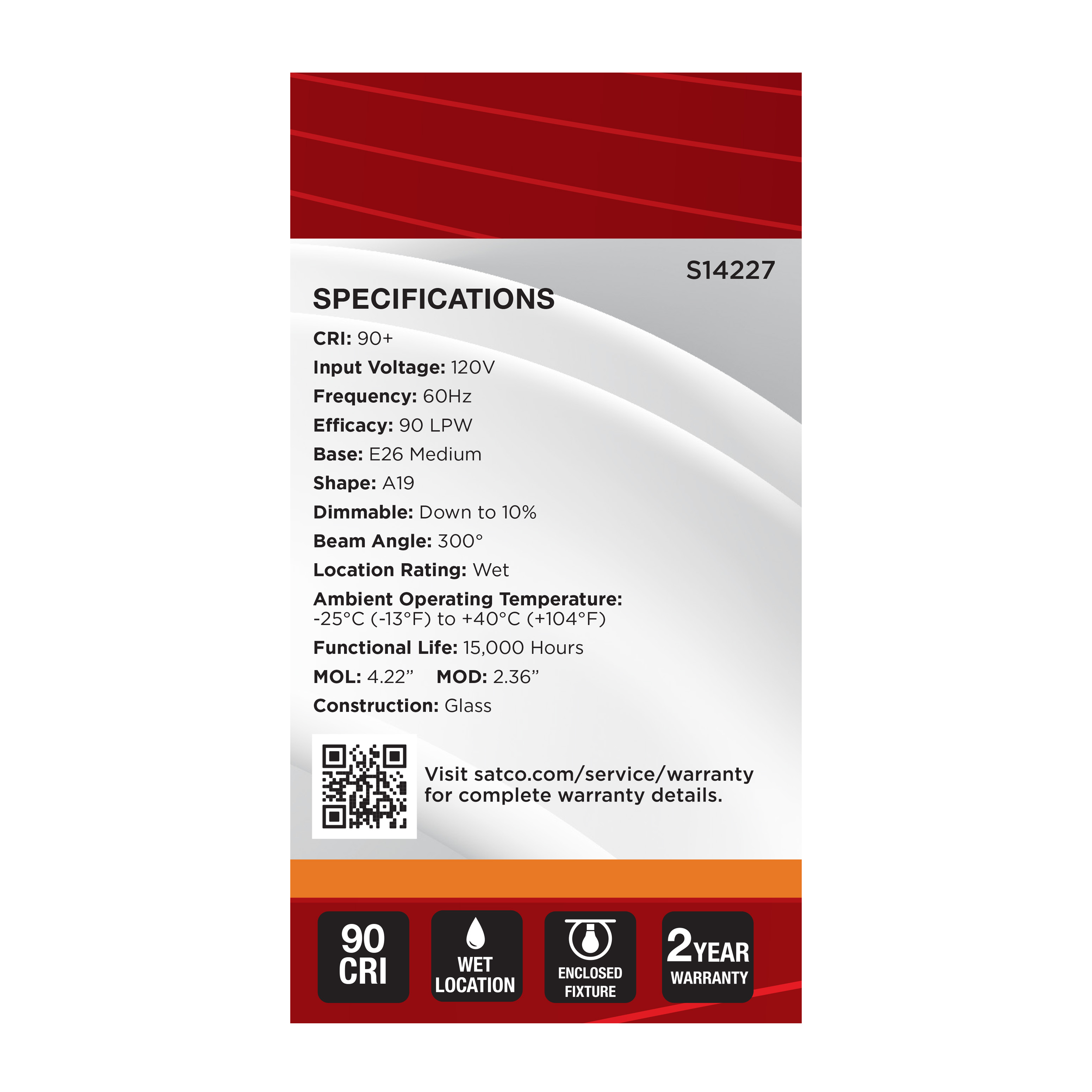 5.5A19L/920/E26/GCAC/D - S14227