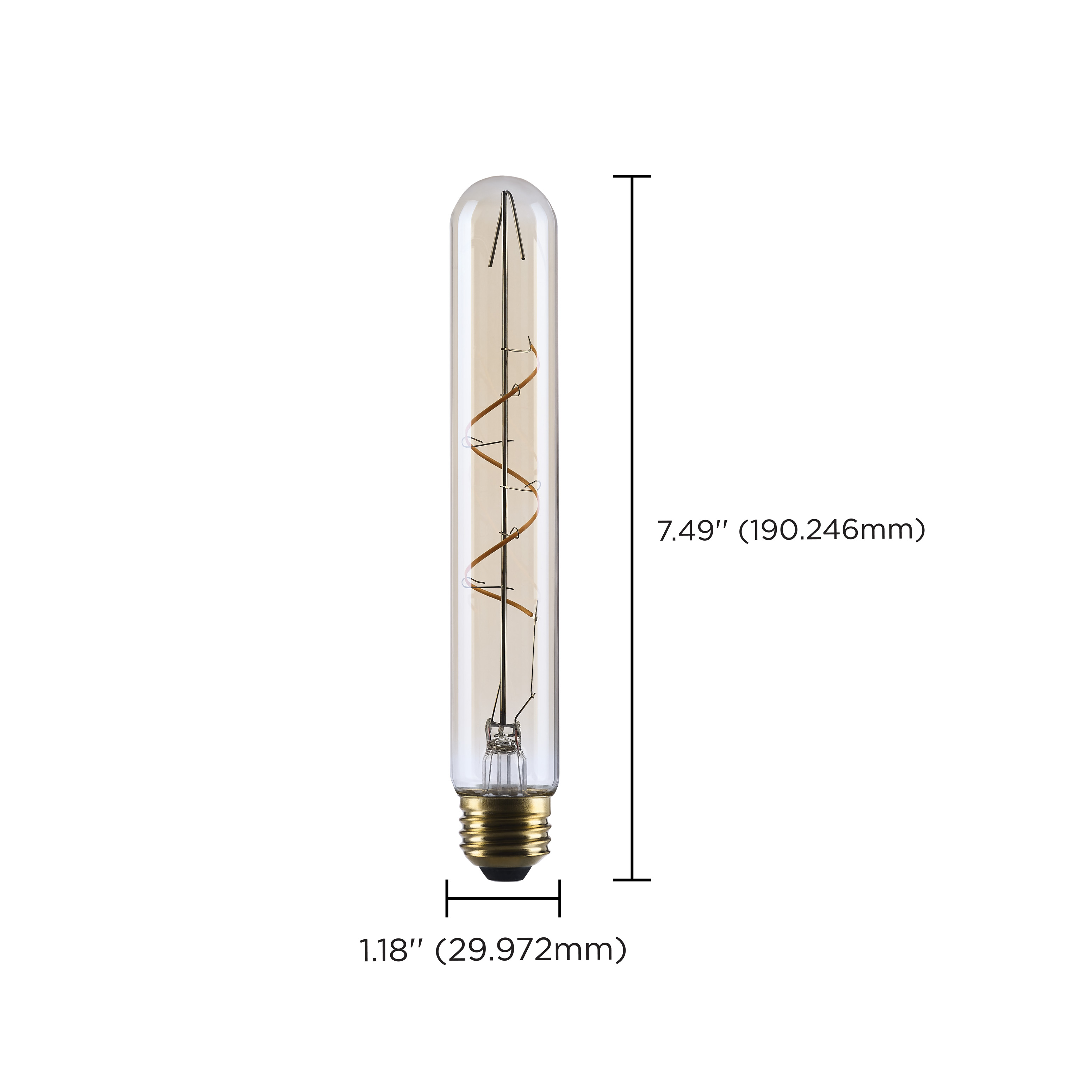 5.5 Watt T9 LED - 2000K CCT - Medium Base - Clear Glass - Amber Coil Filament - Dimmable - 120 Volt - Image 12