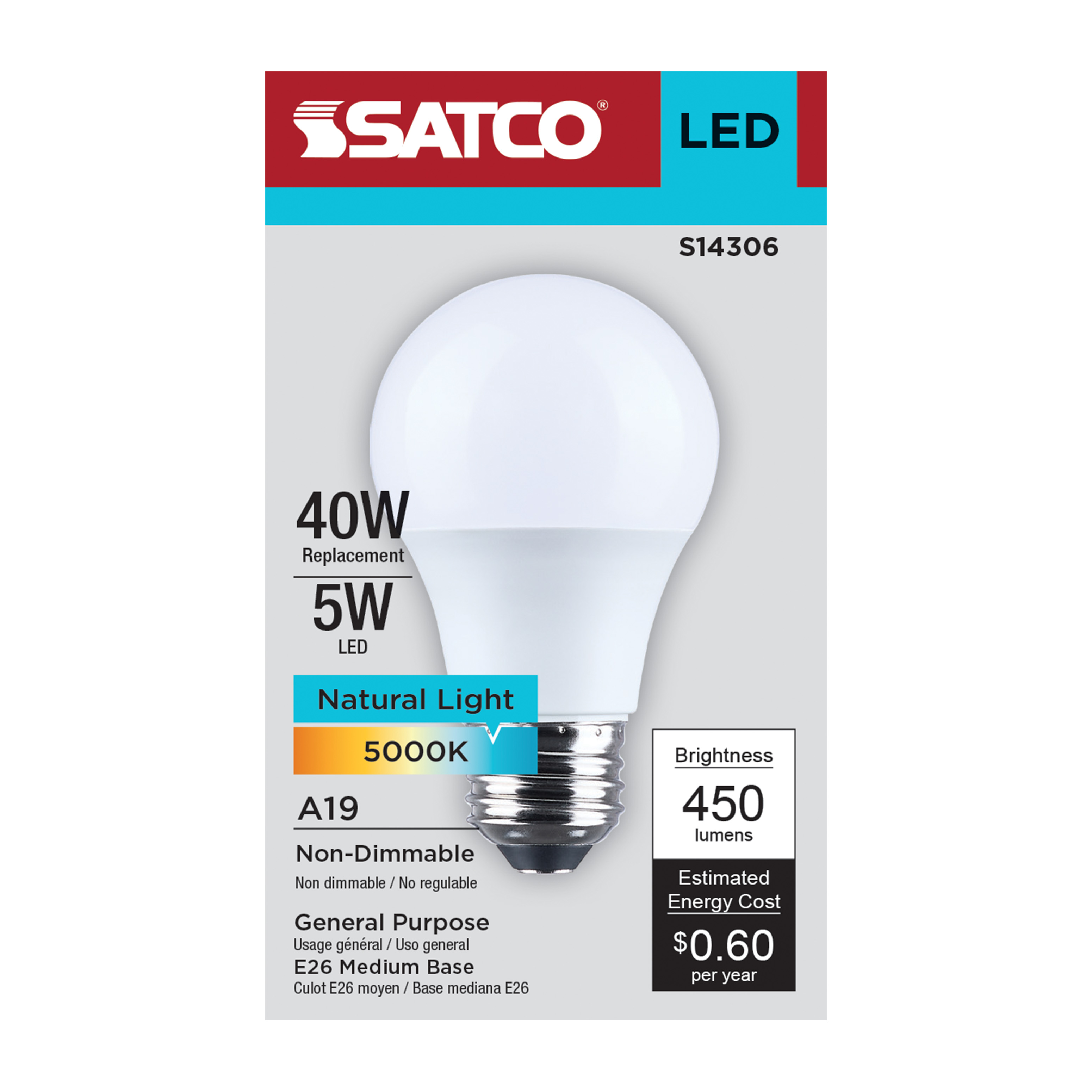 5A19L/850/E26/P/ND/1PK - S14306