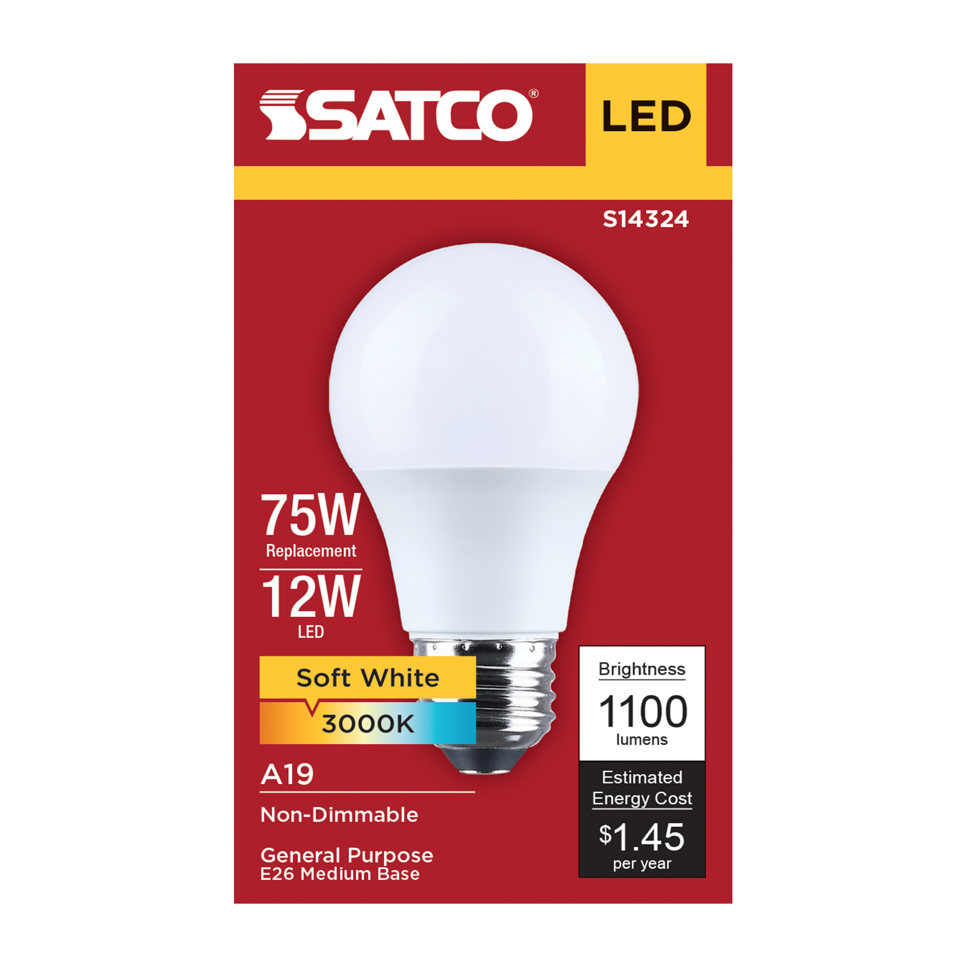 12A19L/830/E26/P/ND/1PK - S14324