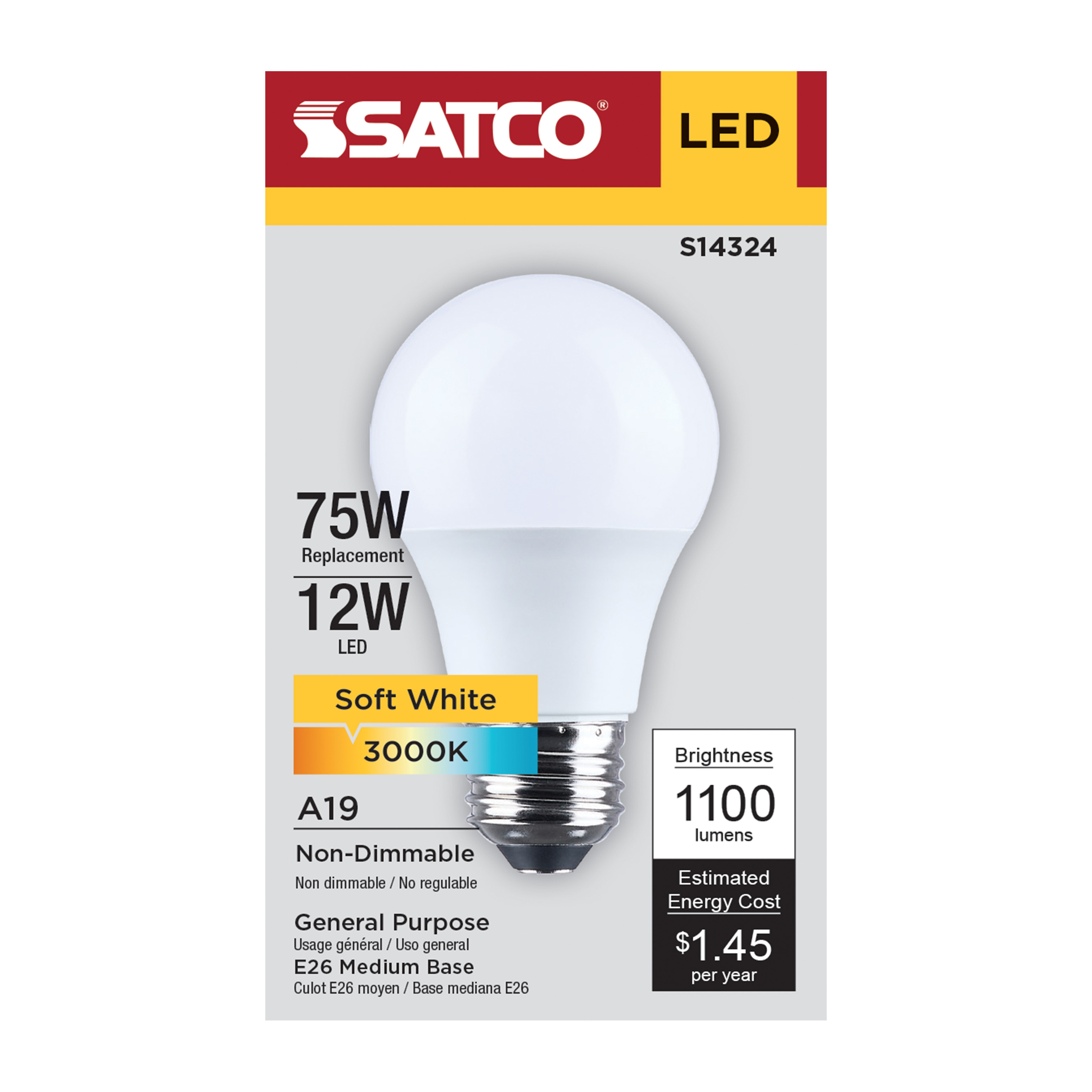 12A19L/830/E26/P/ND/1PK - S14324