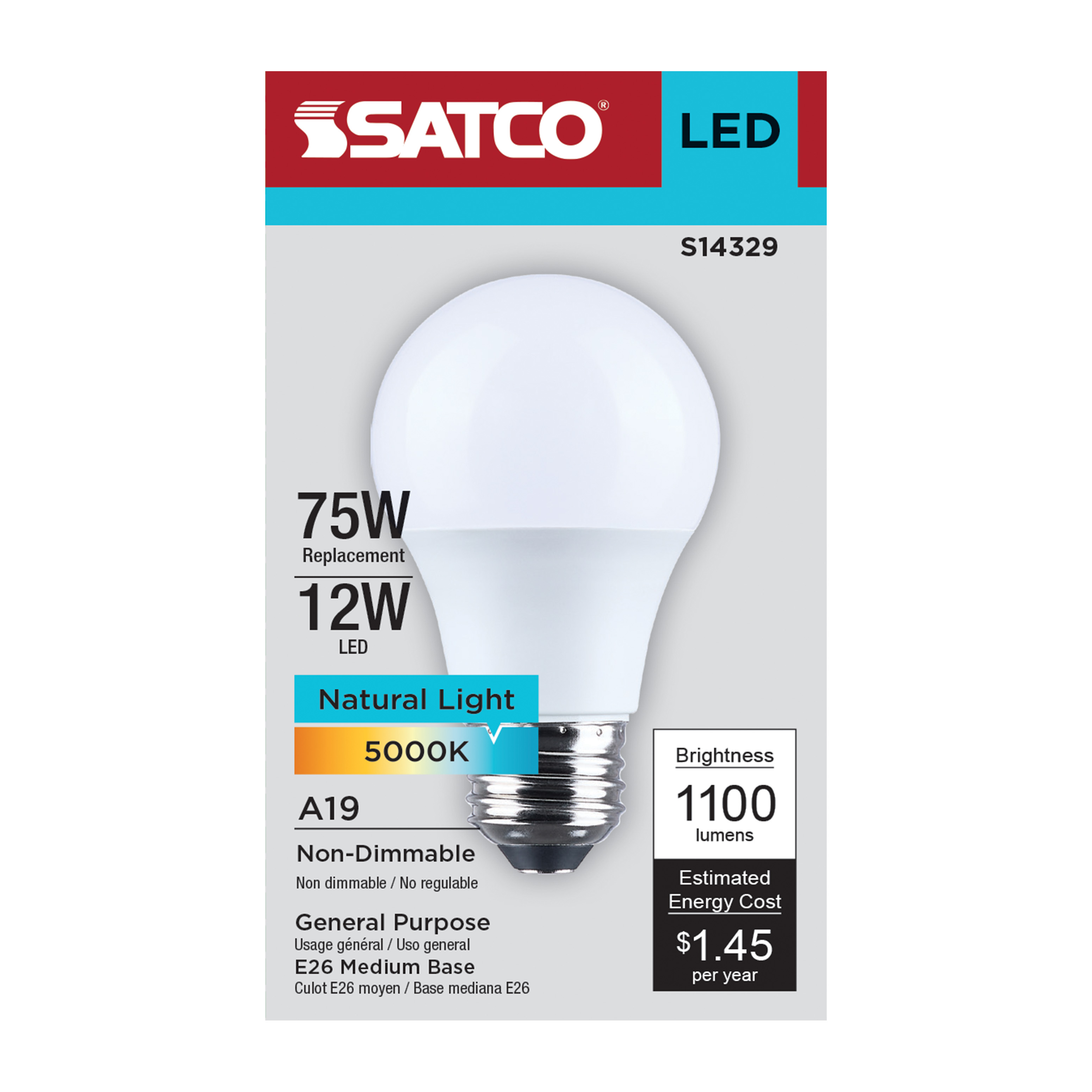 12A19L/850/E26/P/ND/1PK - S14329