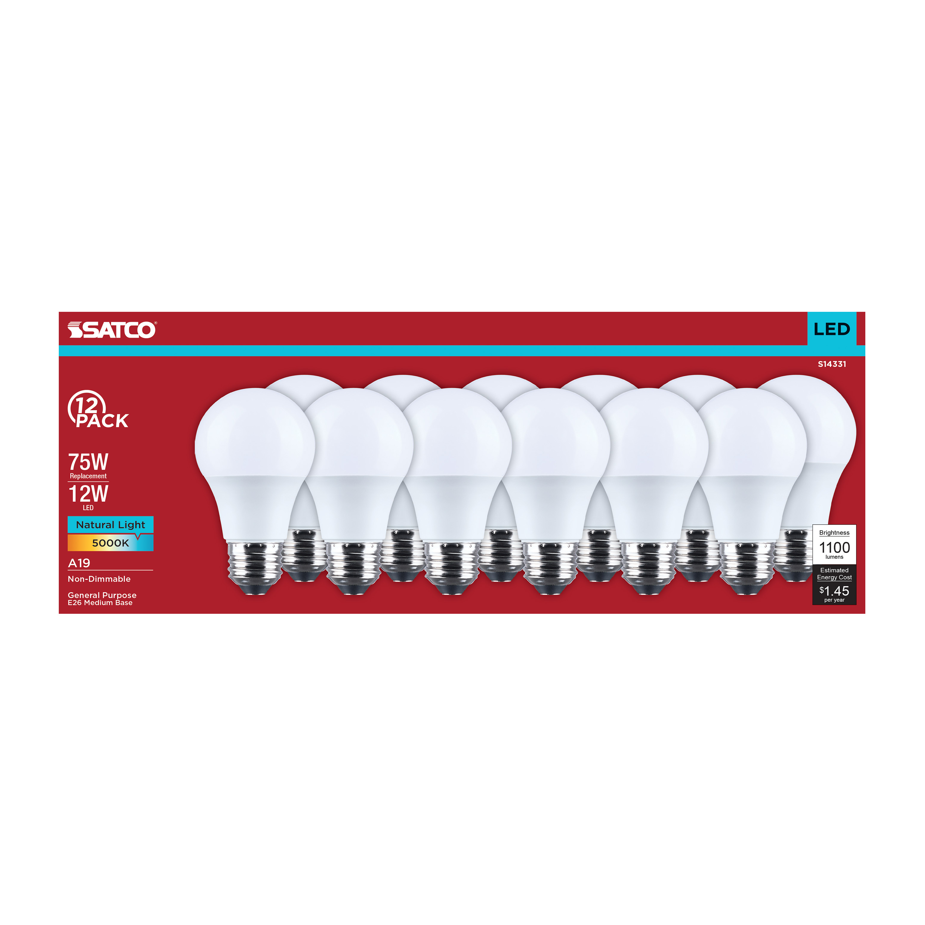 12A19L/850/E26/P/ND/12PK - S14331