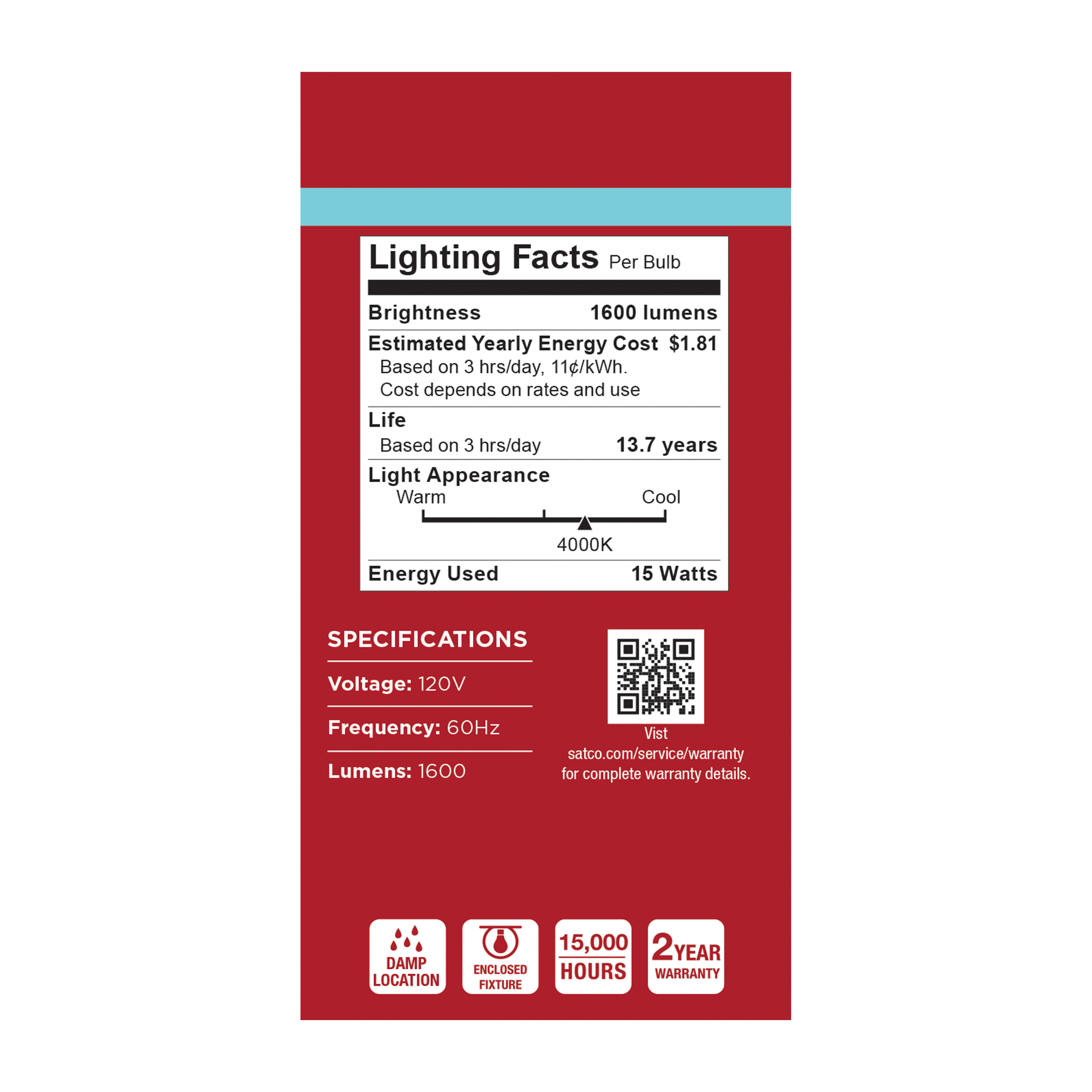 15A19L/840/E26/P/ND/1PK - S14338