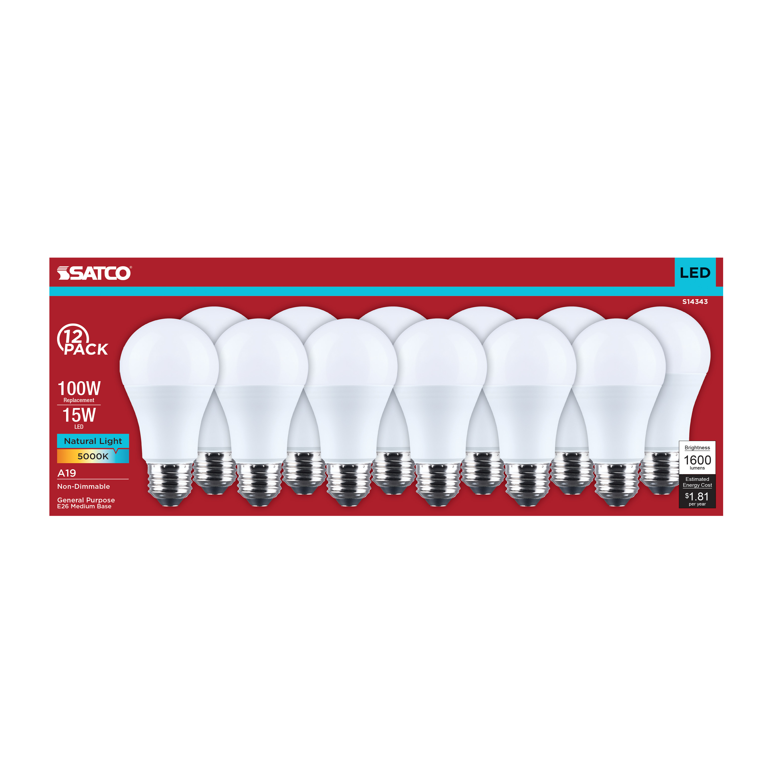 15A19L/850/E26/P/ND/12PK - S14343