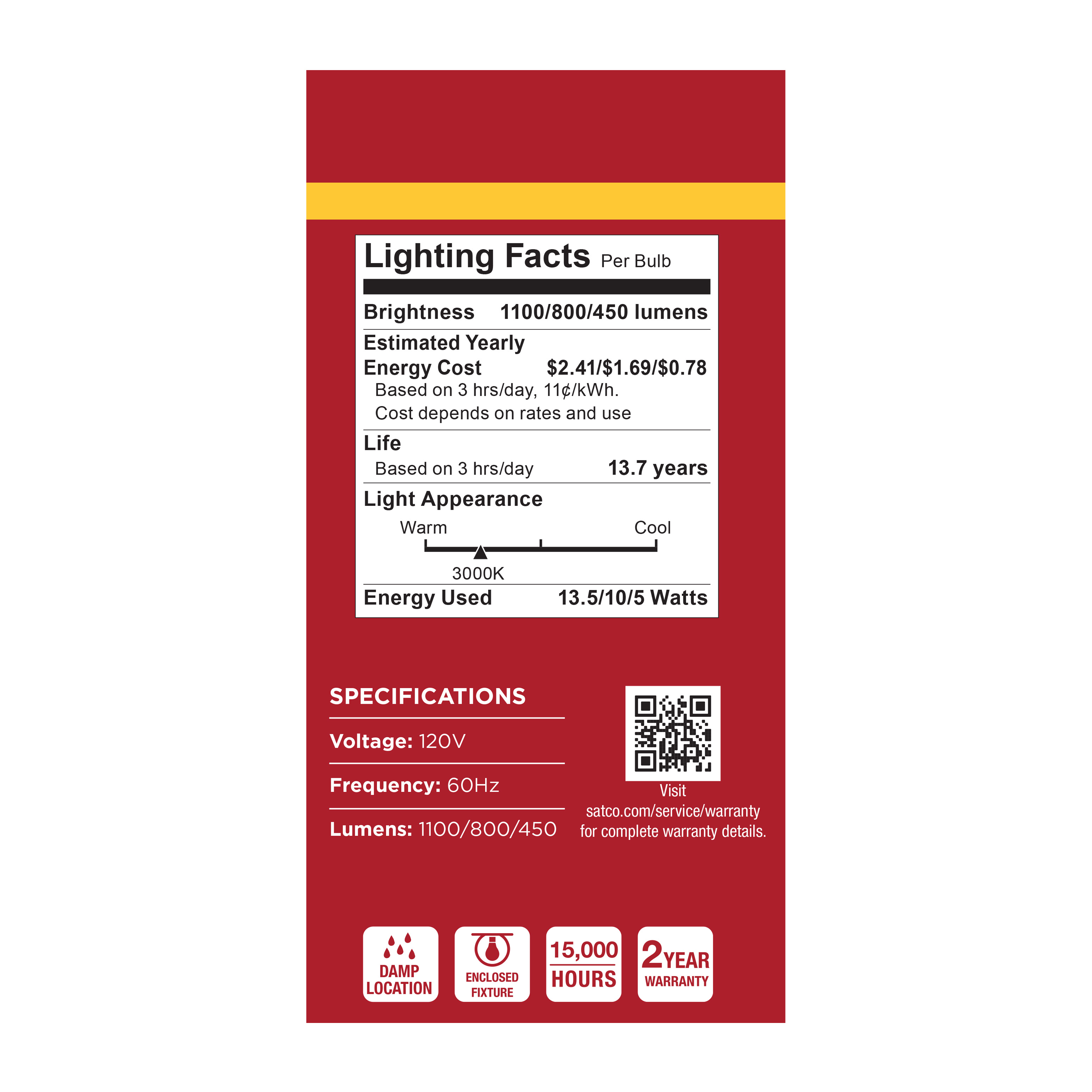 13.5SA19/830/E26D/P/ND/3WY/1PK - S14393