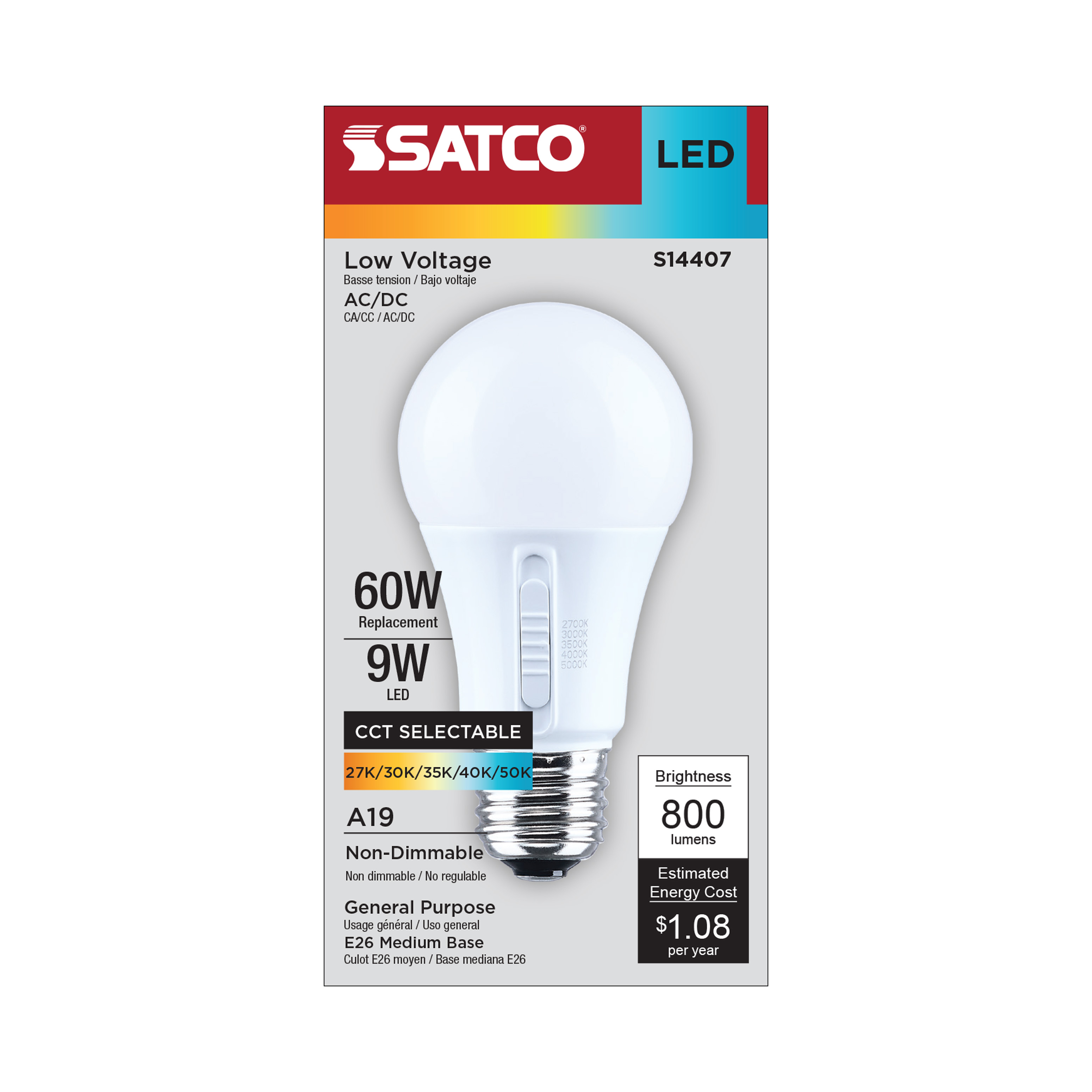 9A19L/8CCT5/E26/P/ND12-34V/1PK - S14407