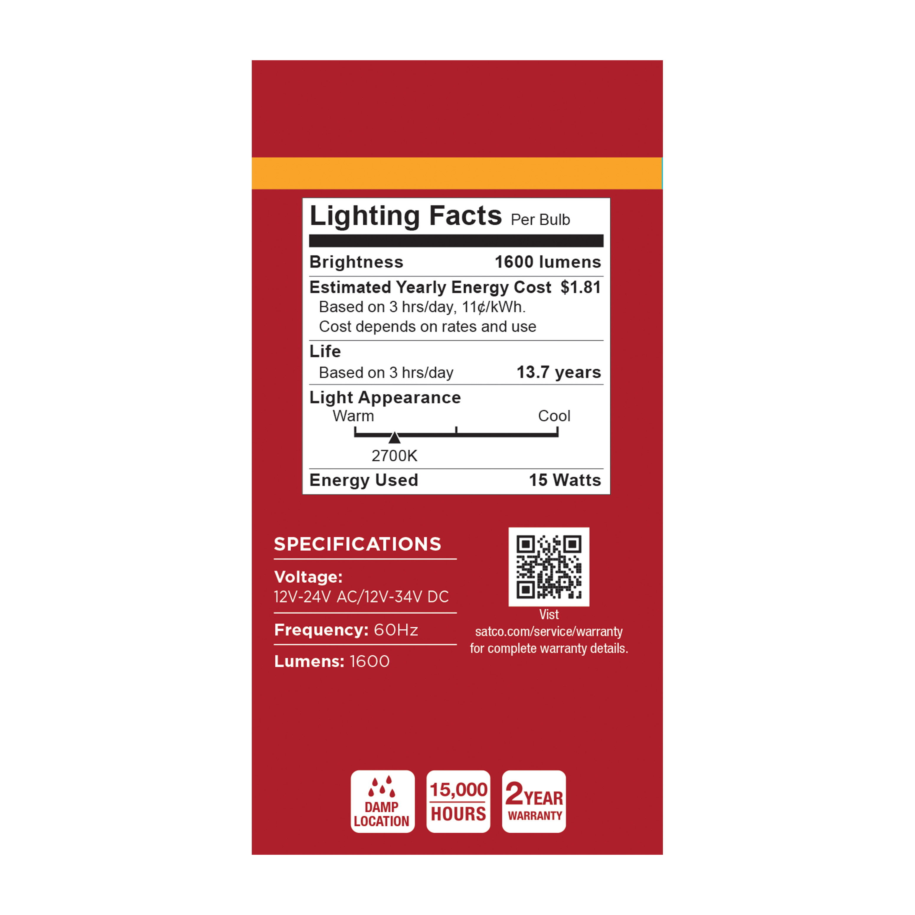 15A19L/827/E26/P/ND12-34V/1PK - S14408