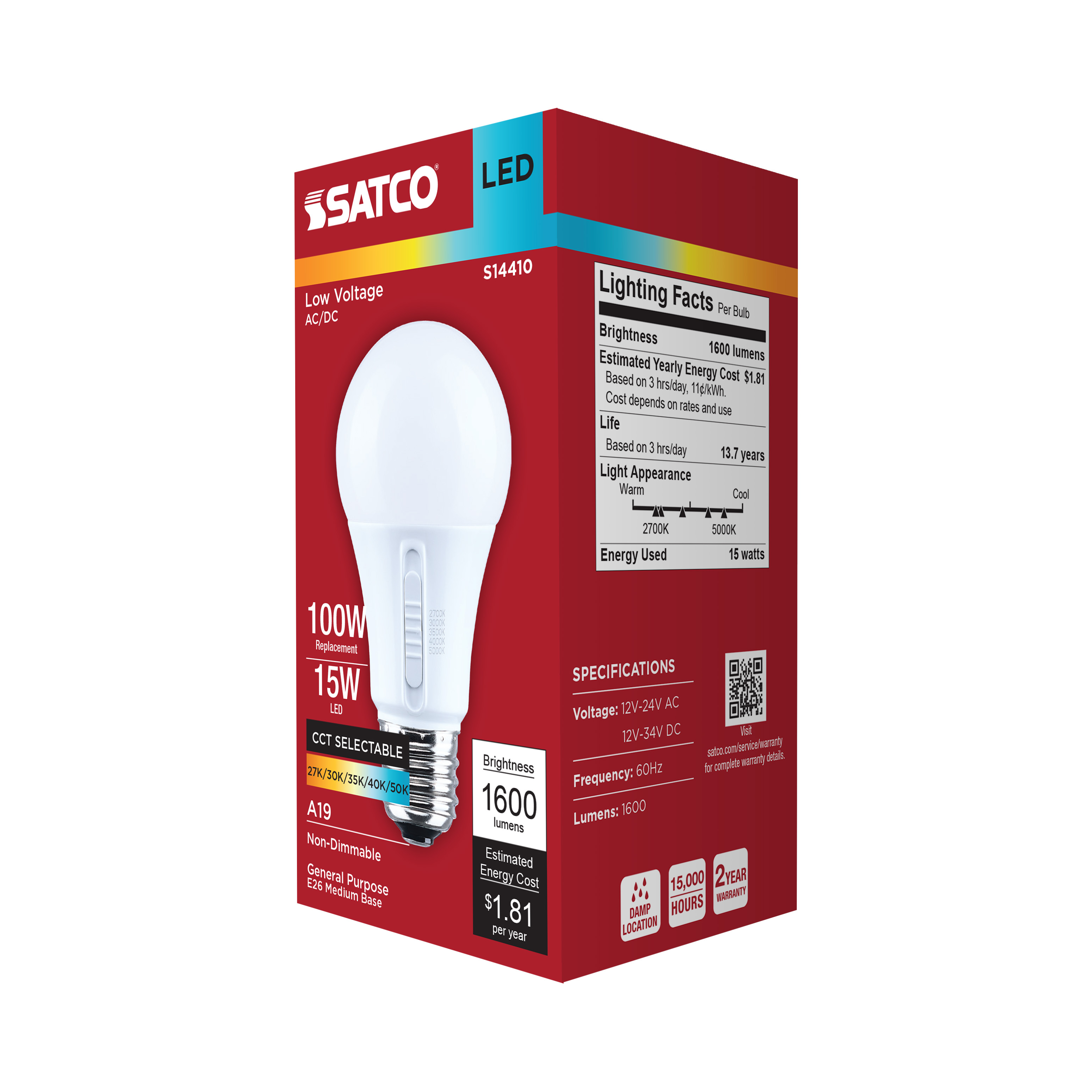 15A19L/8CCT5/E26/P/ND12-34V1PK - S14410