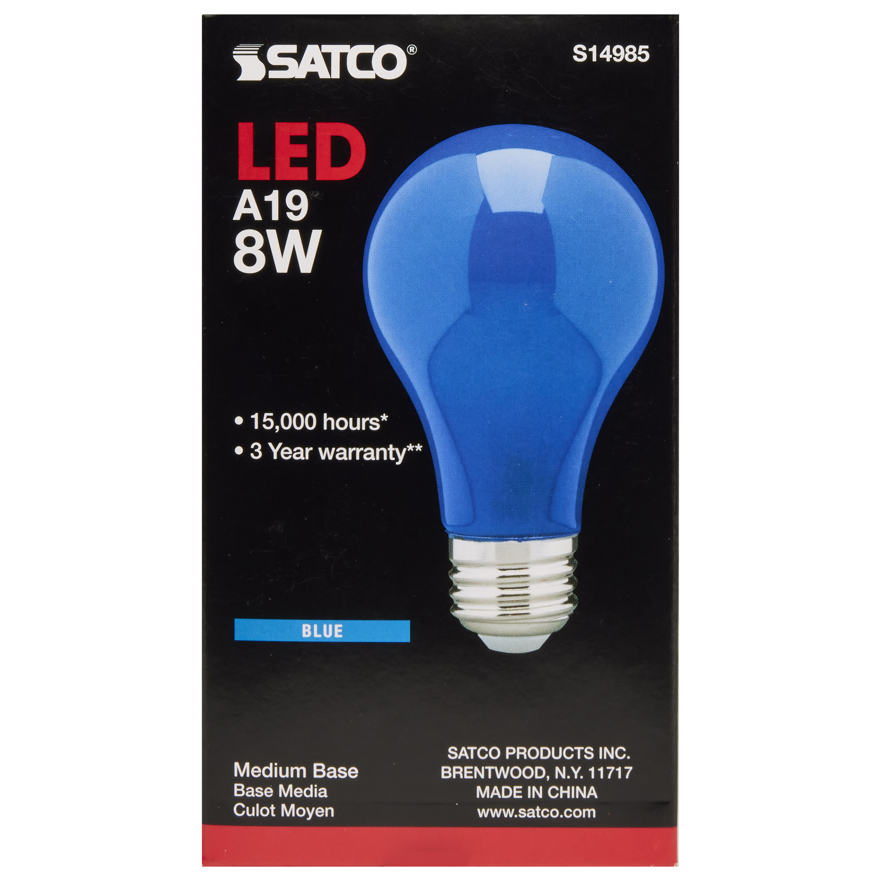 8A19/BLUE/LED/E26/120V - S14985