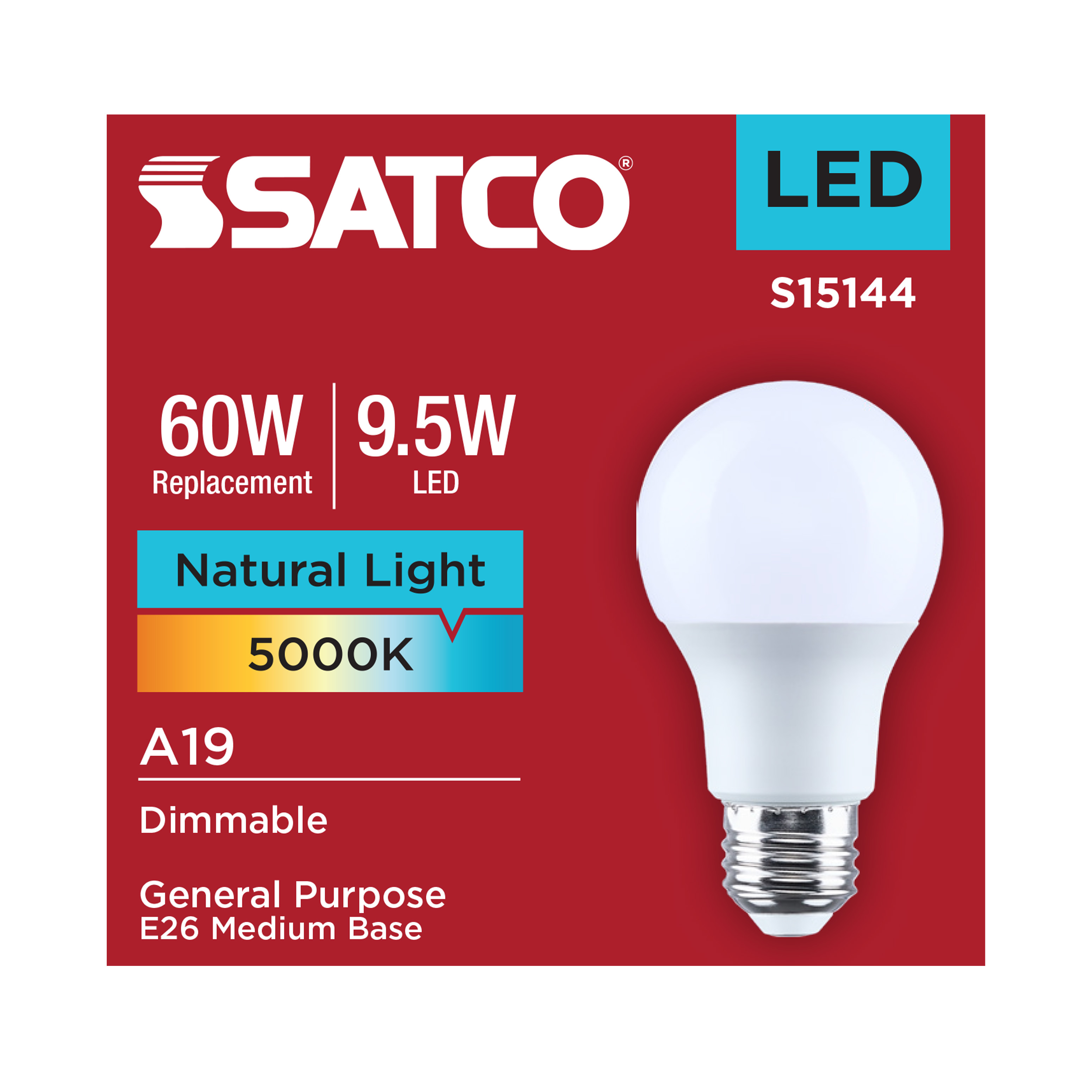 9.5A19L/850/E26/P/D/1PK - S15144