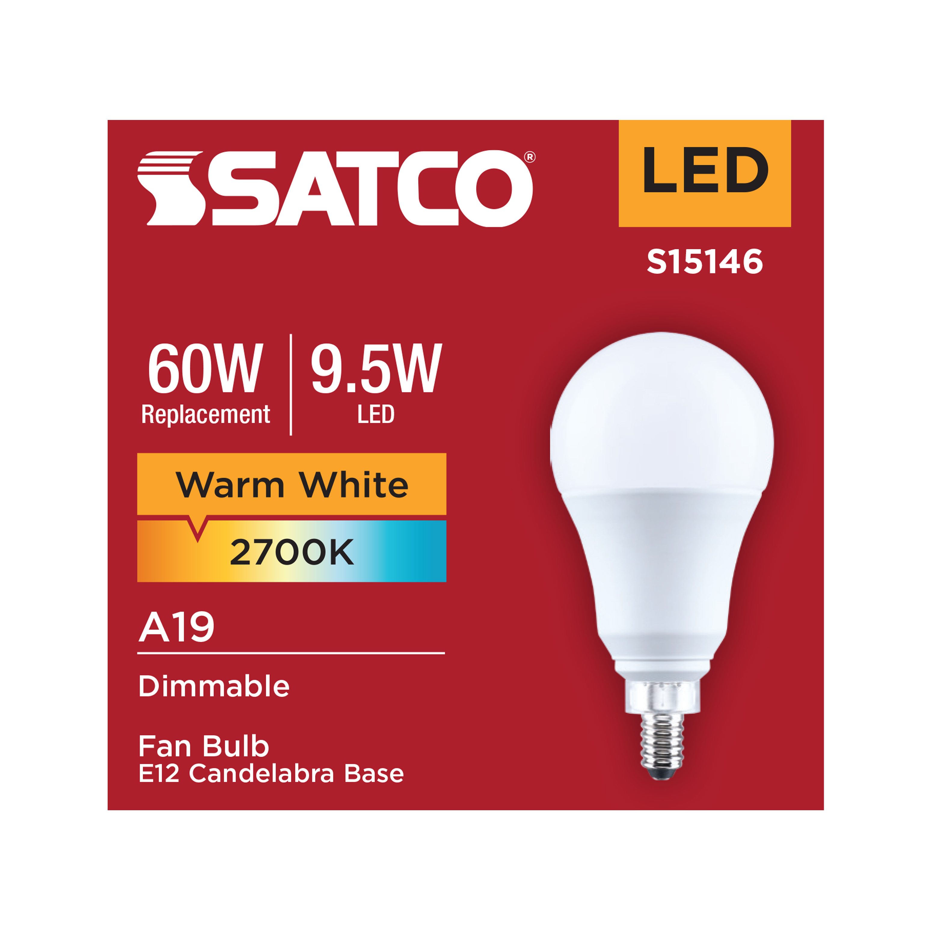 9.5A19L/827/E12/P/D/1PK - S15146